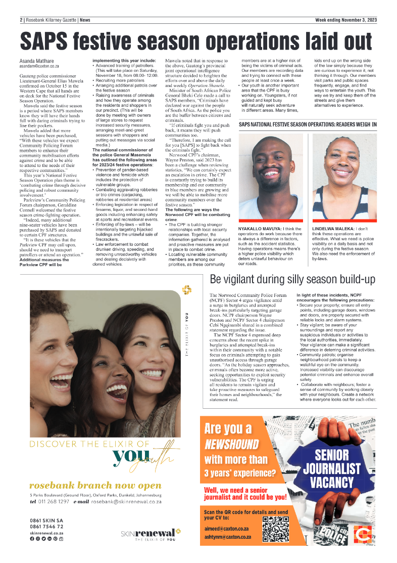 Rosebank Killarney Gazette 3 Novemeber 2023 page 2