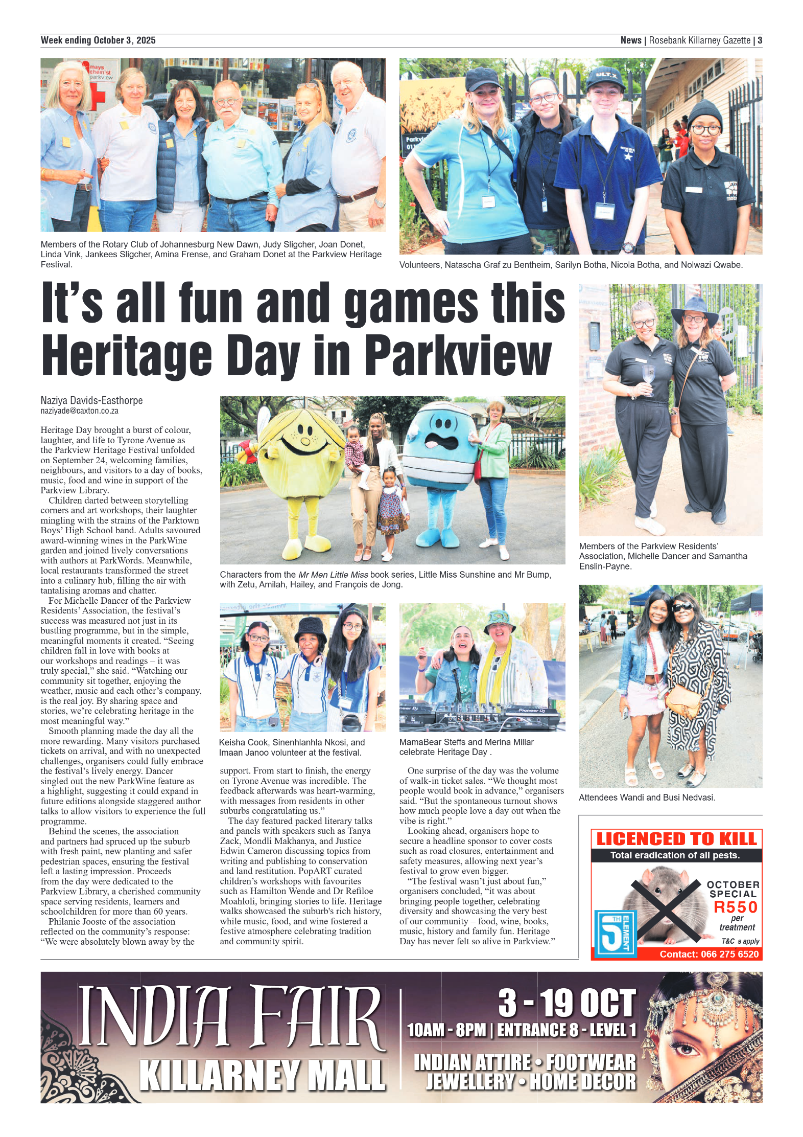 Rosebank Killarney Gazette 3 October 2025 page 3