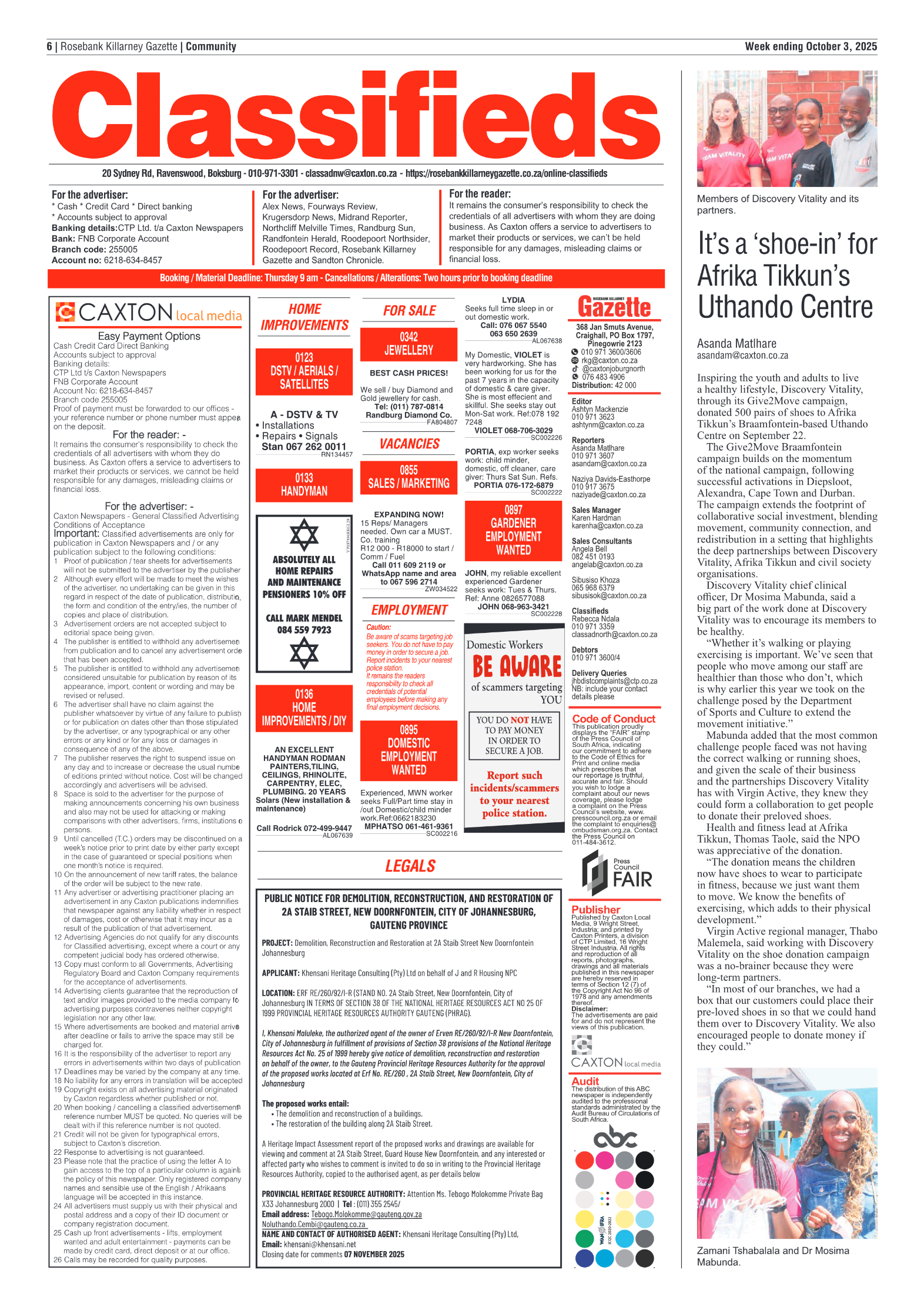 Rosebank Killarney Gazette 3 October 2025 page 6