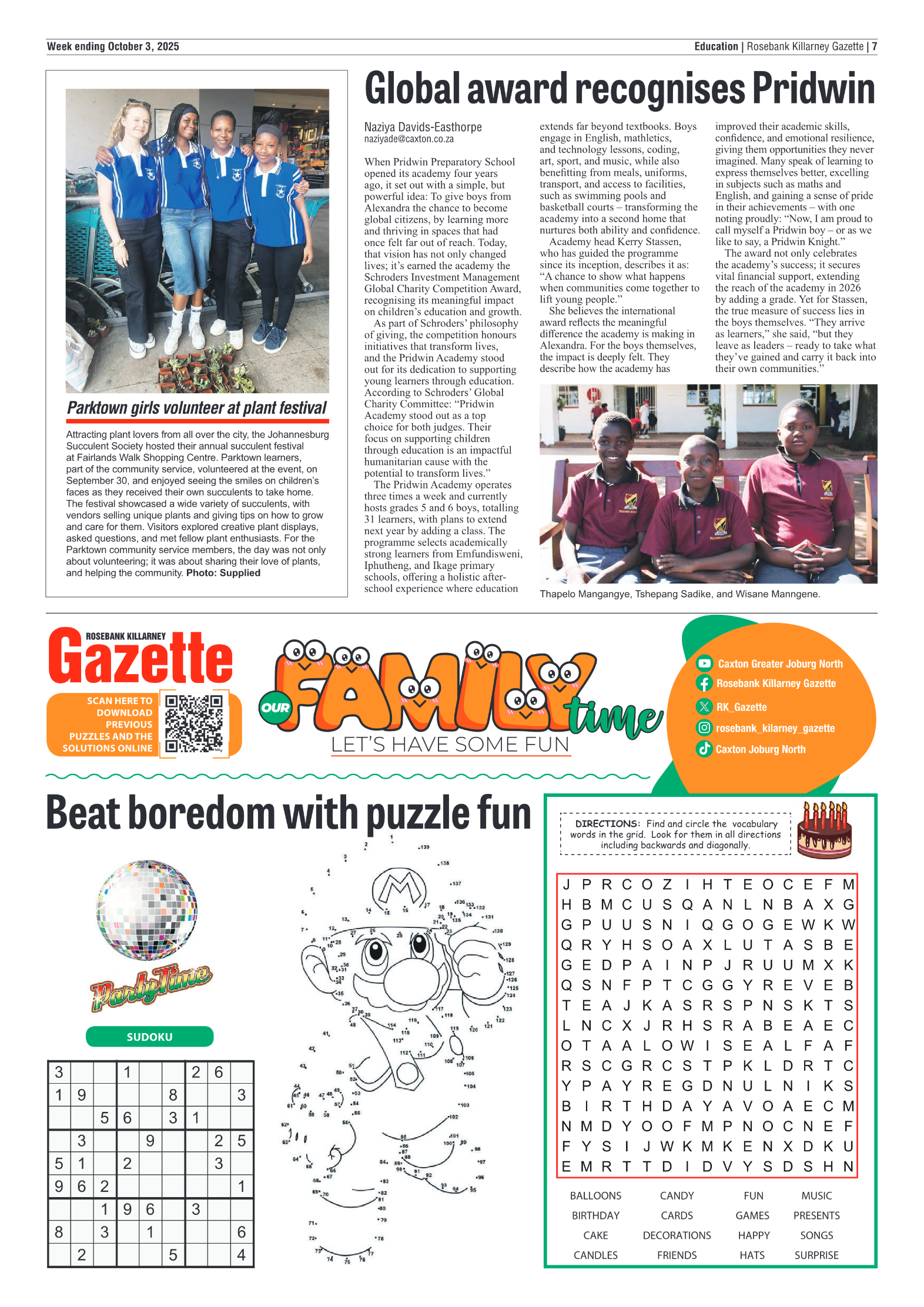 Rosebank Killarney Gazette 3 October 2025 page 7