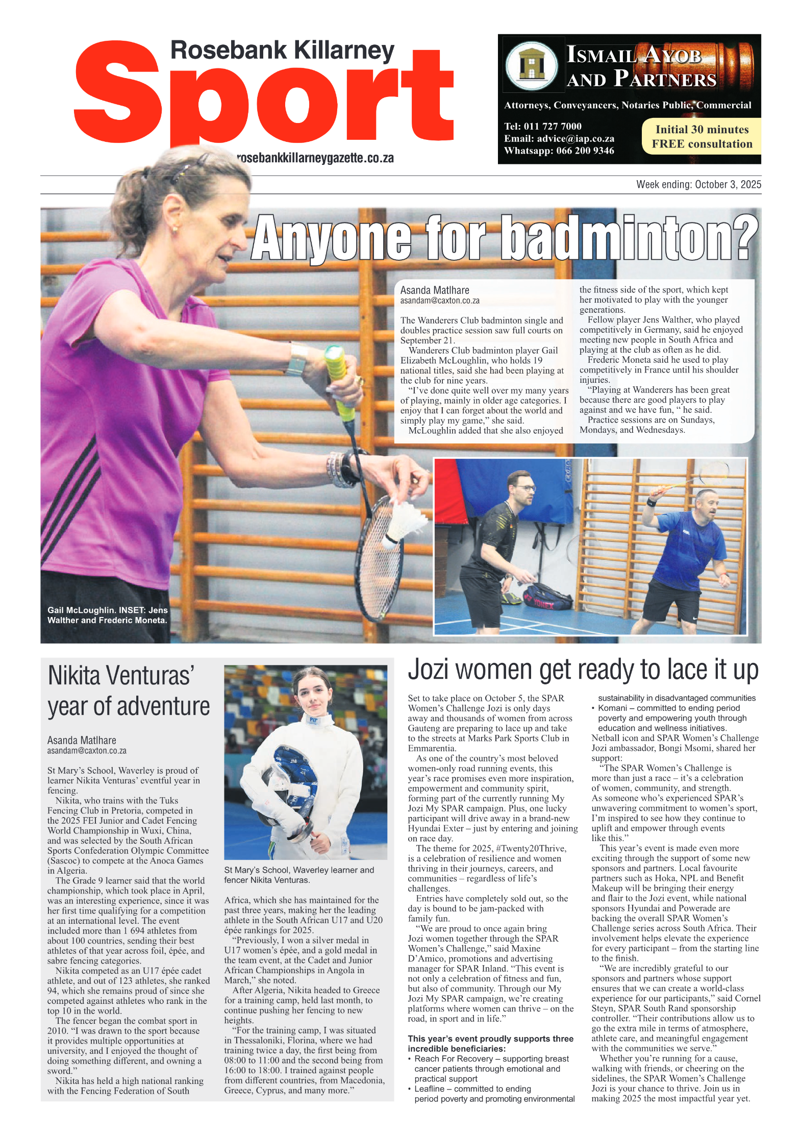 Rosebank Killarney Gazette 3 October 2025 page 8