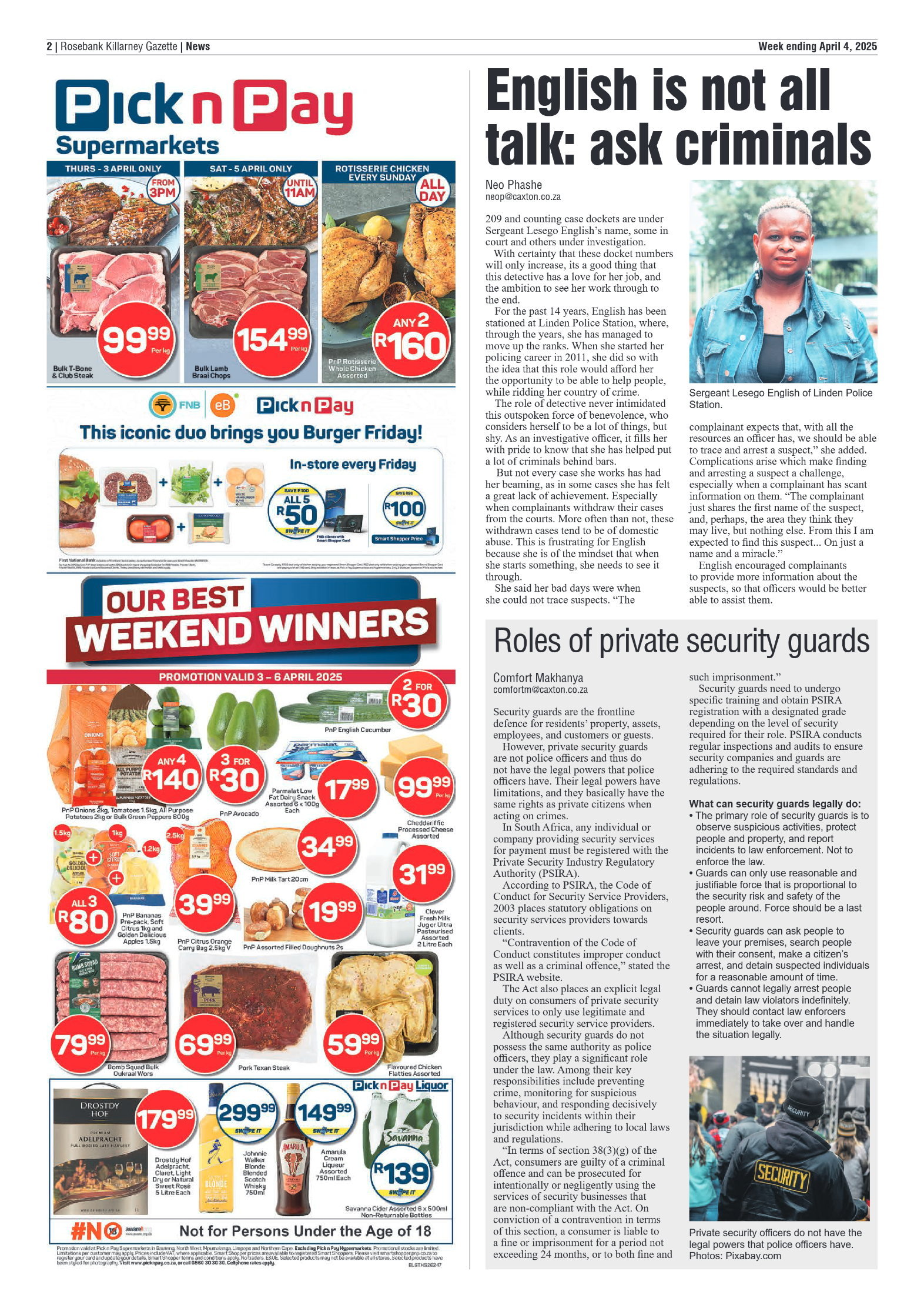 Rosebank Killarney Gazette 4 April 2025 page 2