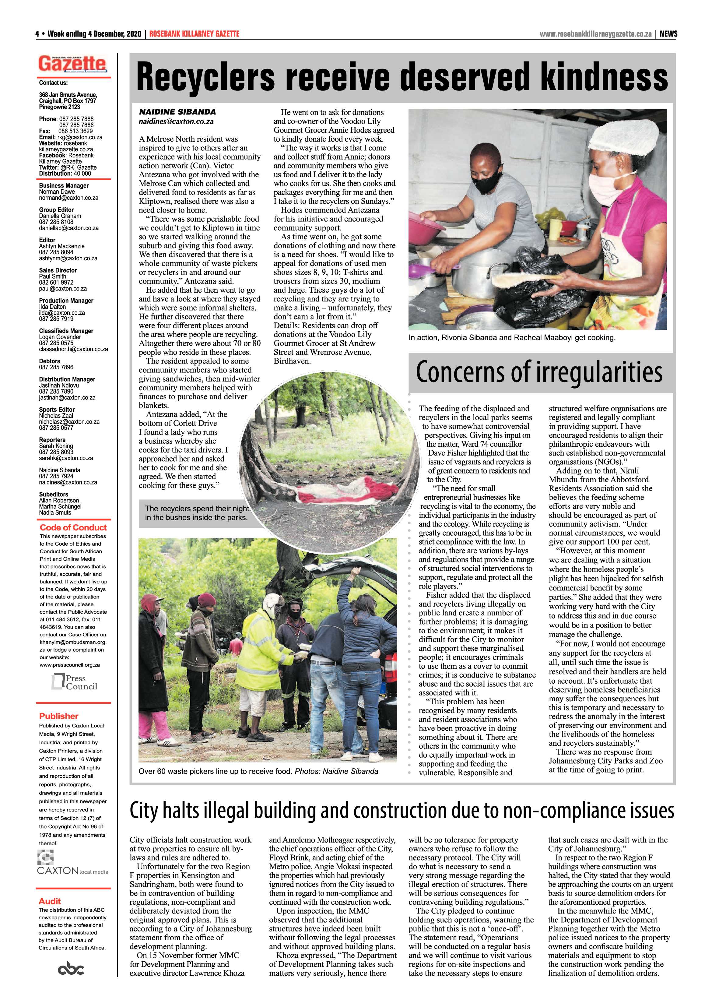 Rosebank Killarney Gazette 4 December 2020 page 4