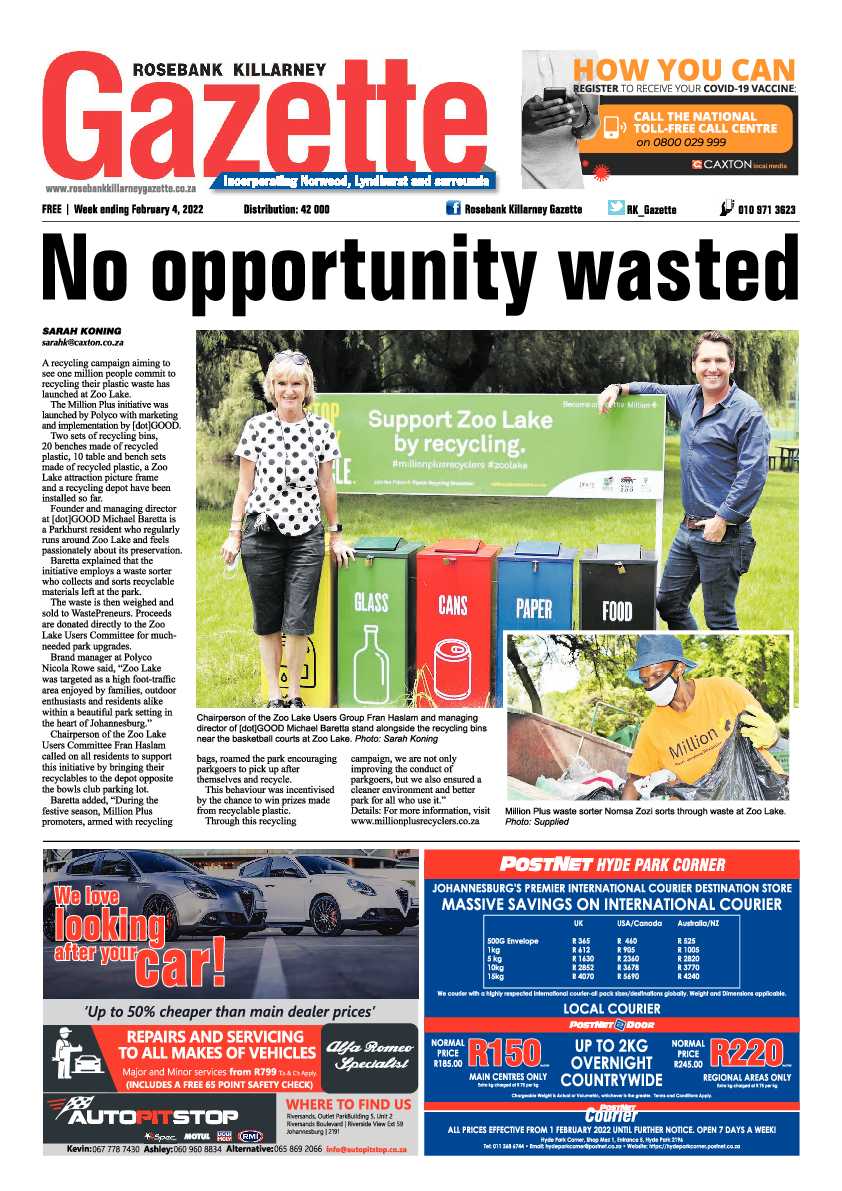 Rosebank Killarney Gazette 4 Friday 2022 page 1