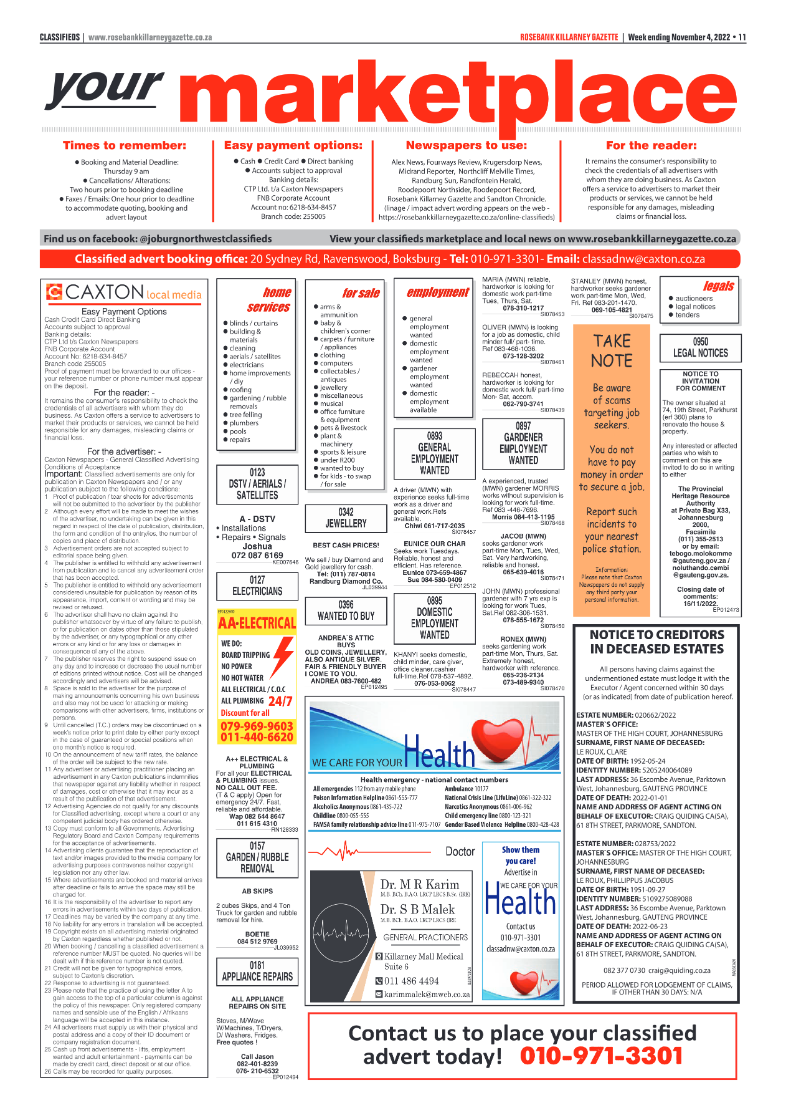 Rosebank Killarney Gazette 4 November 2022 page 19