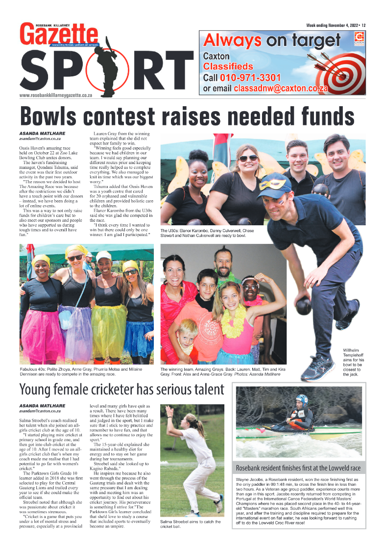 Rosebank Killarney Gazette 4 November 2022 page 20