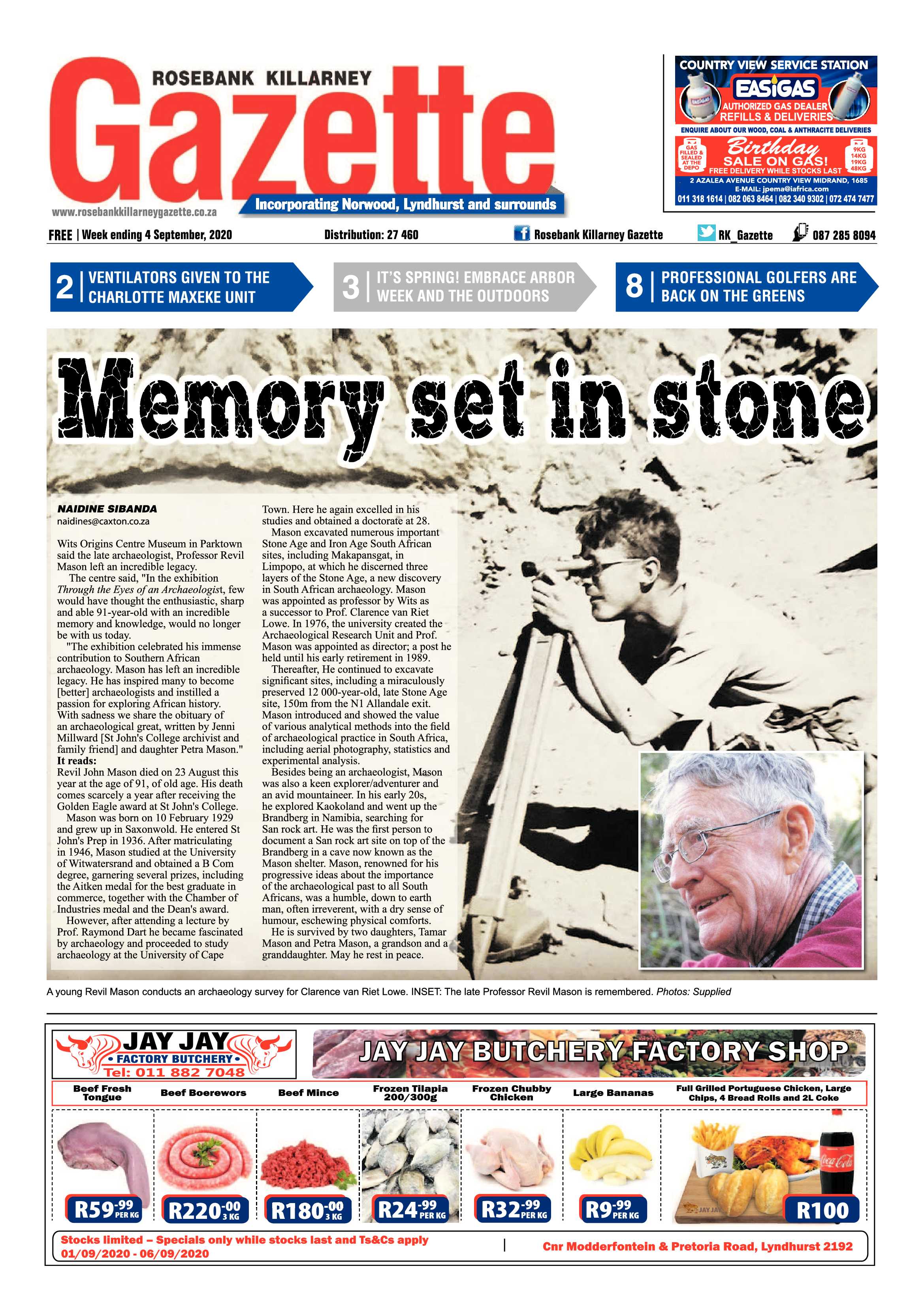 Rosebank Killarney Gazette 04 September 2020 page 1