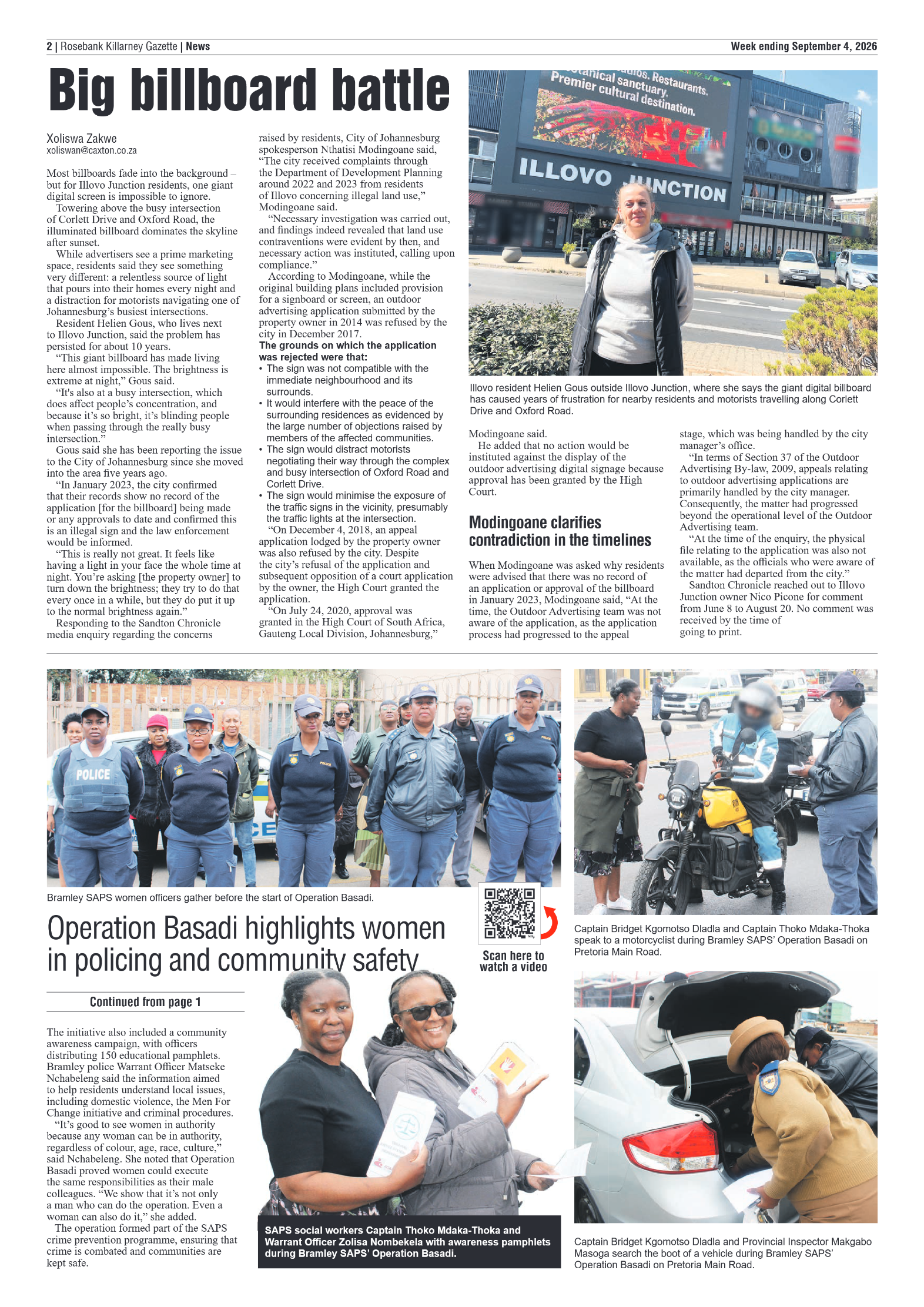 Rosebank Killarney Gazette 4 September 2026 page 2