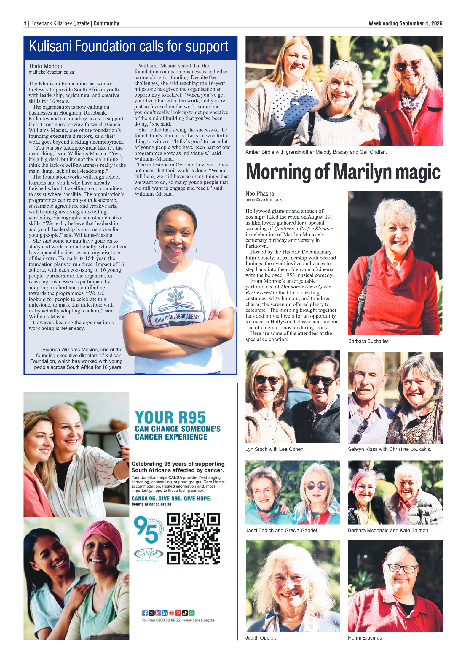 Rosebank Killarney Gazette 4 September 2026 page 4