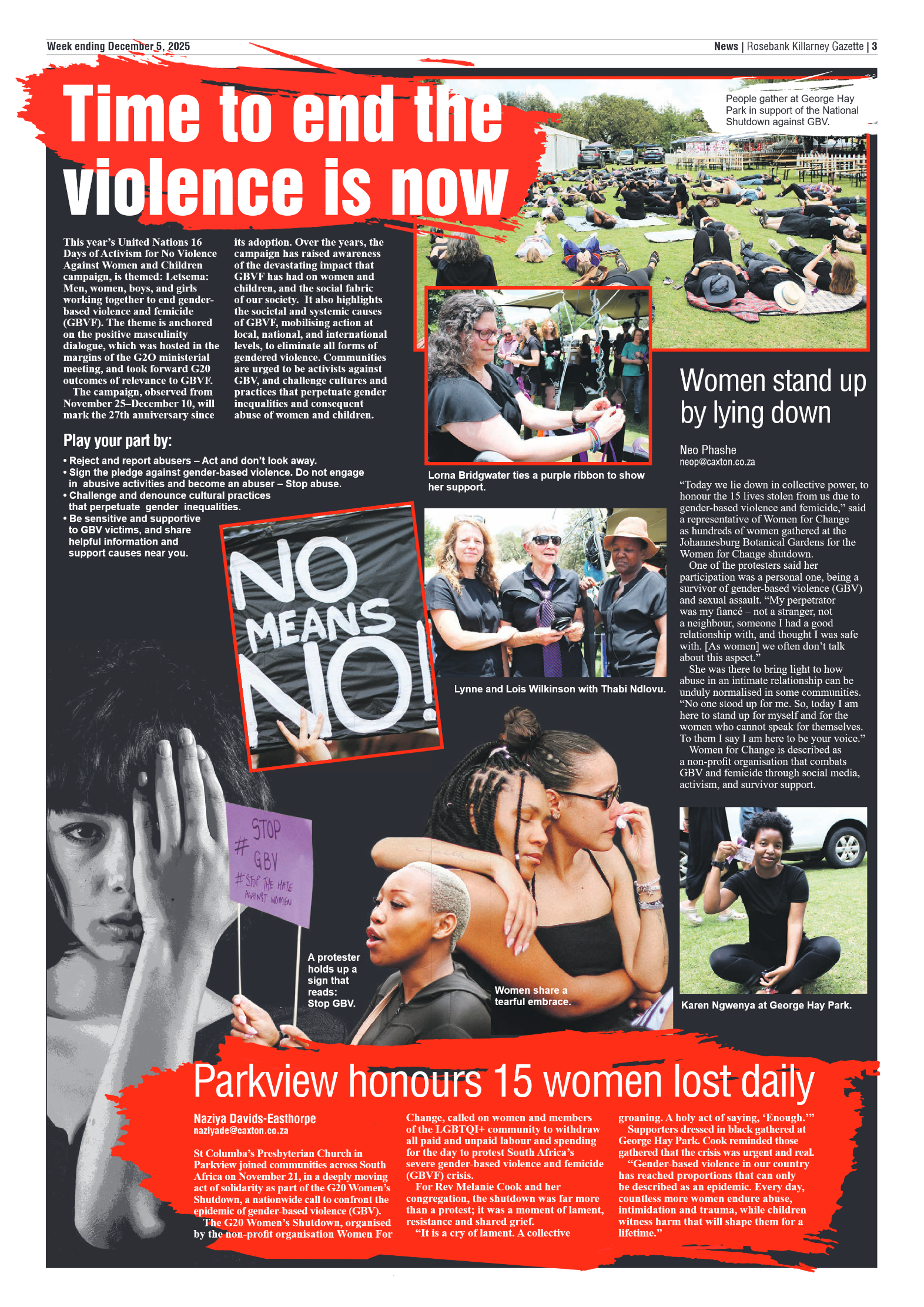 Rosebank Killarney Gazette 5 December 2025 page 3