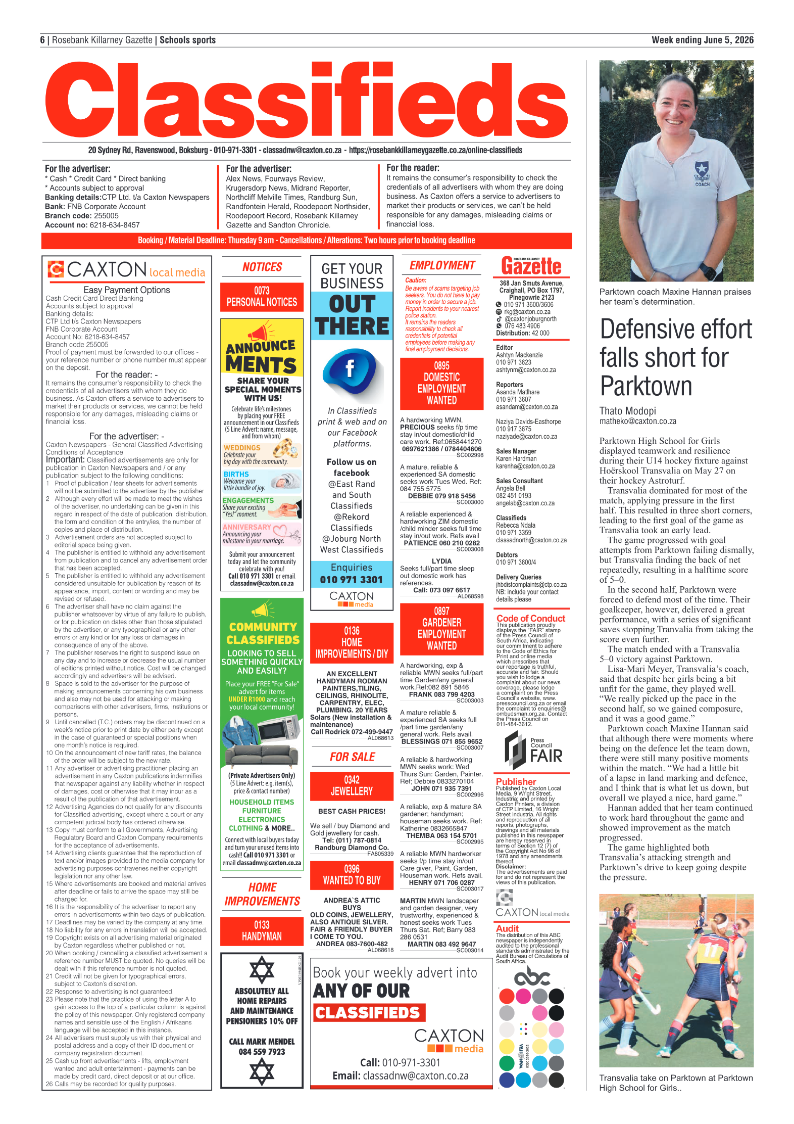 Rosebank Killarney Gazette 5 June 2026 page 6