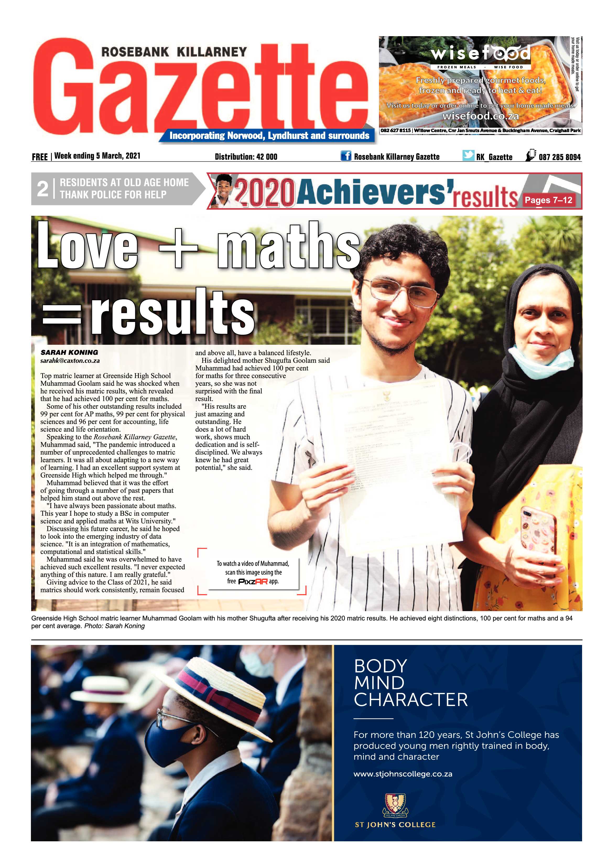 Rosebank Killarney Gazette 5 March 2021 page 1