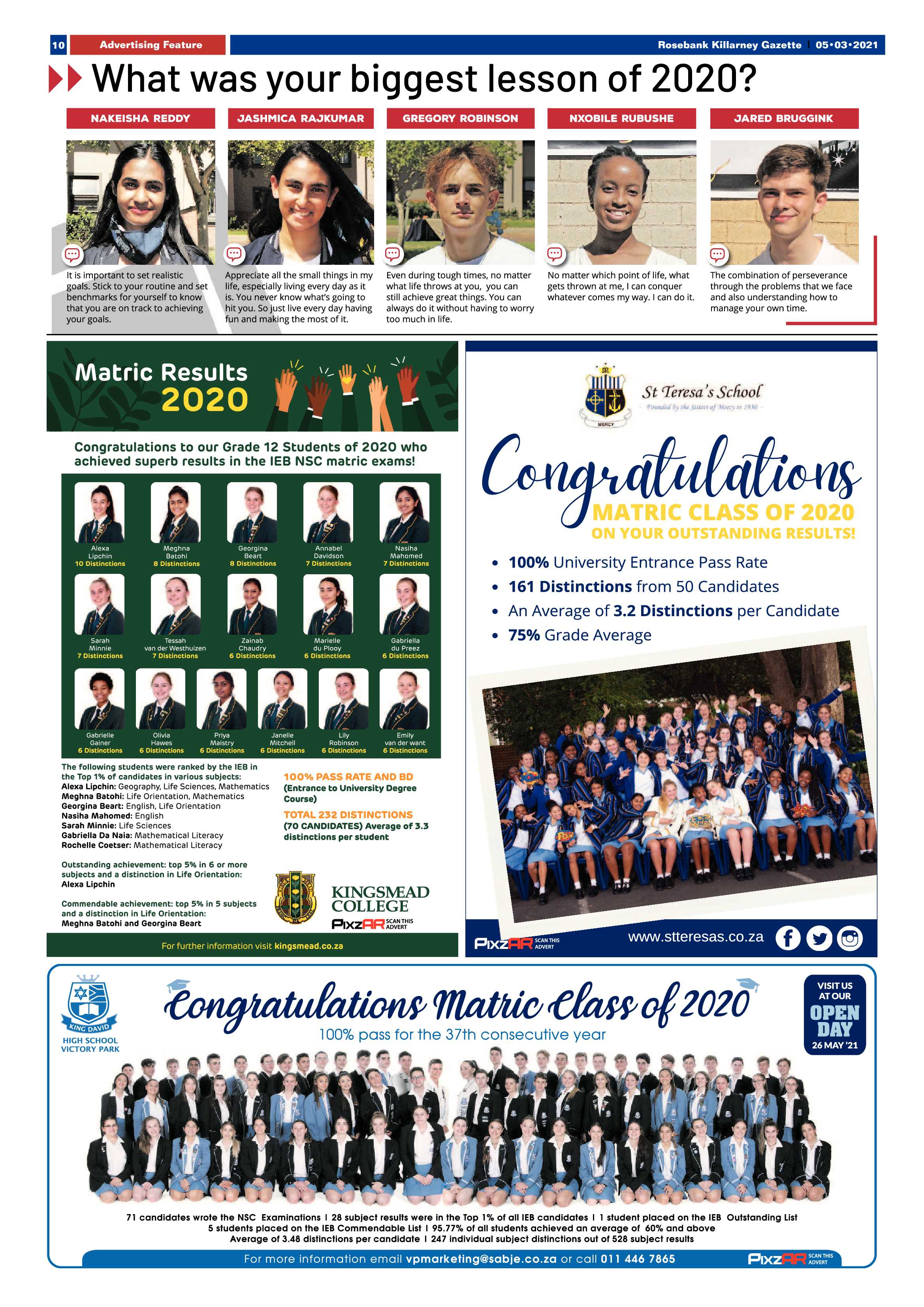 Rosebank Killarney Gazette 5 March 2021 page 10
