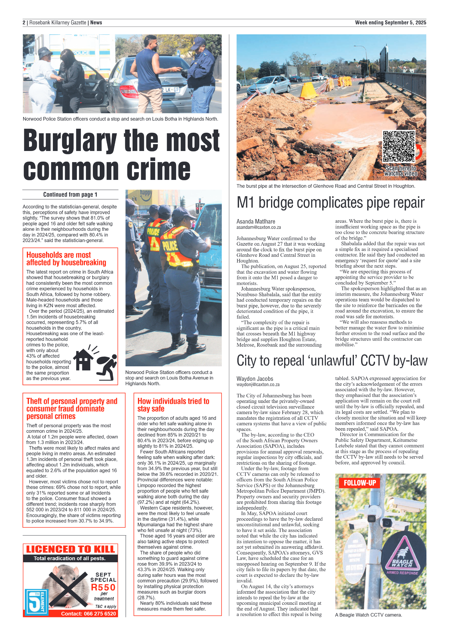 Rosebank Killarney Gazette 5 September 2025 page 2