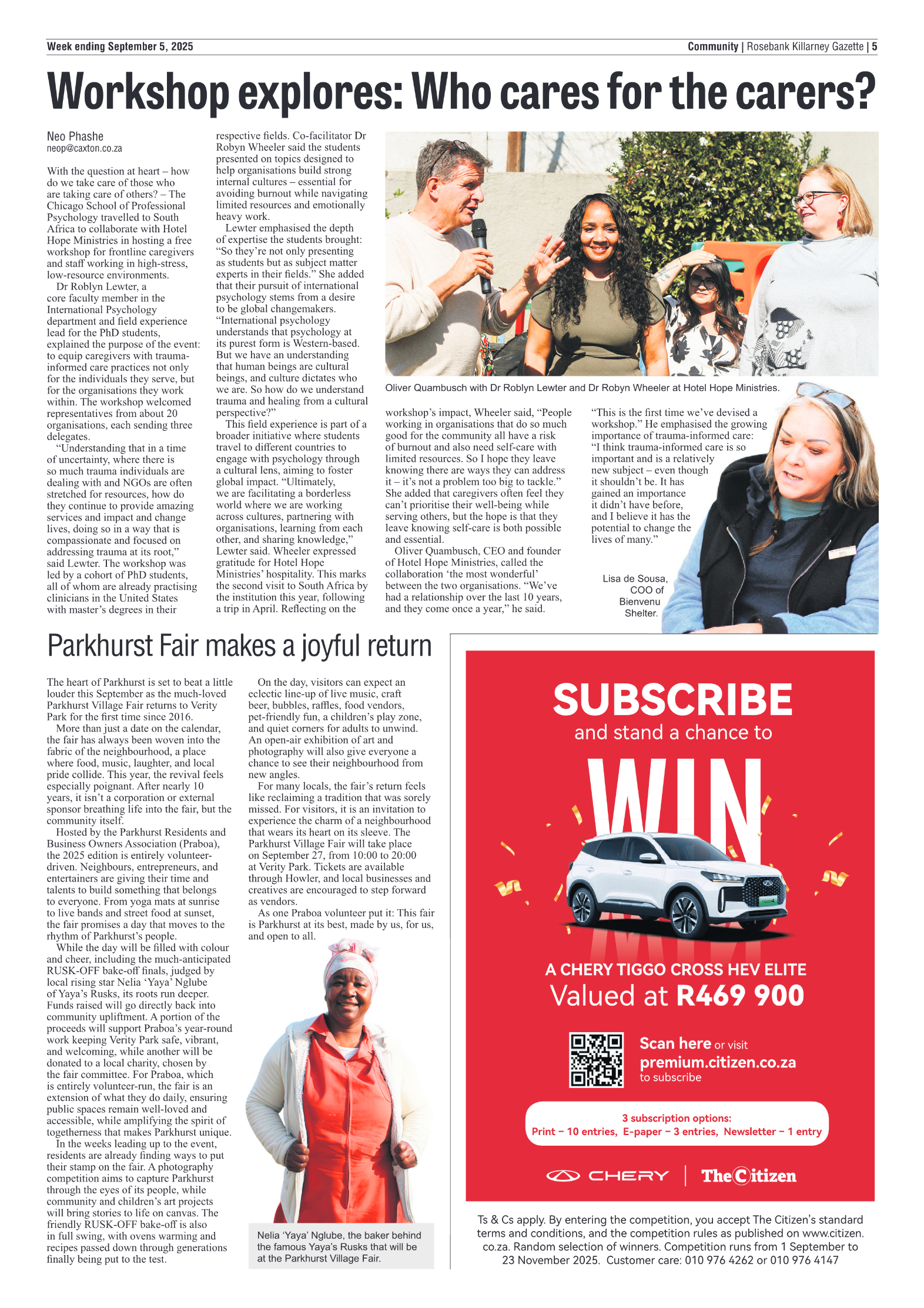 Rosebank Killarney Gazette 5 September 2025 page 5