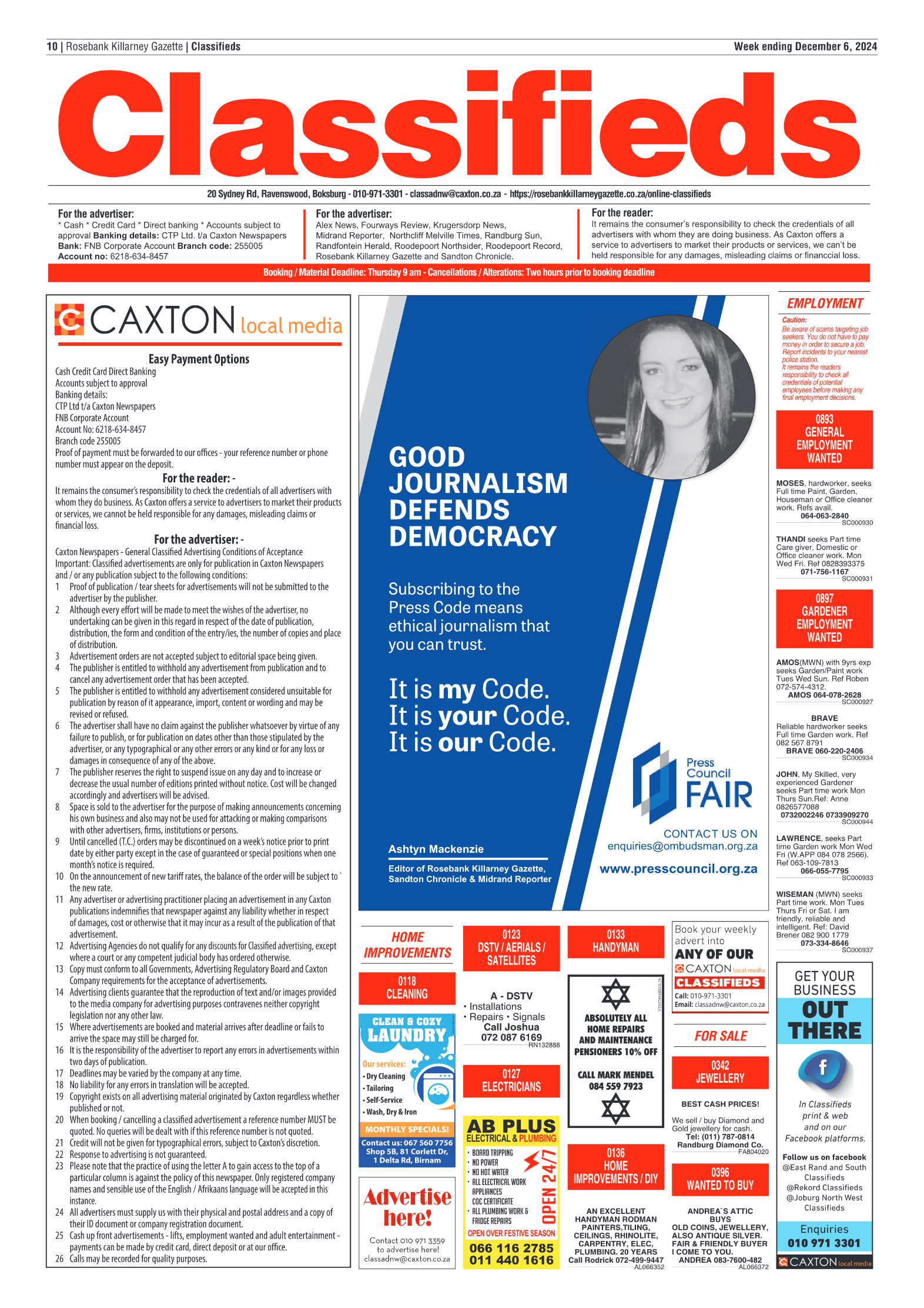 Rosebank Killarney Gazette 6 December 2024 page 10