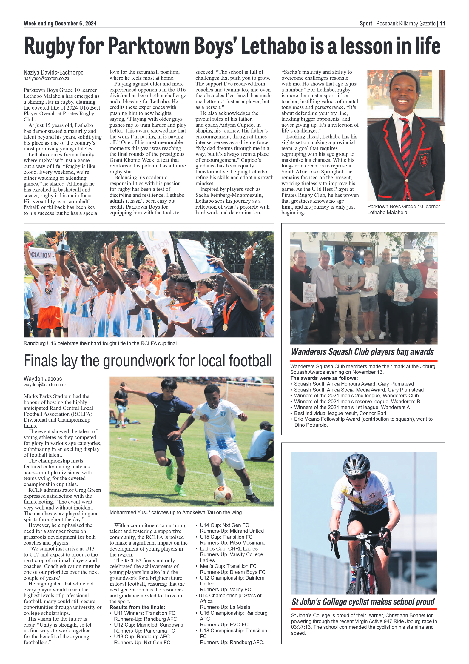 Rosebank Killarney Gazette 6 December 2024 page 11