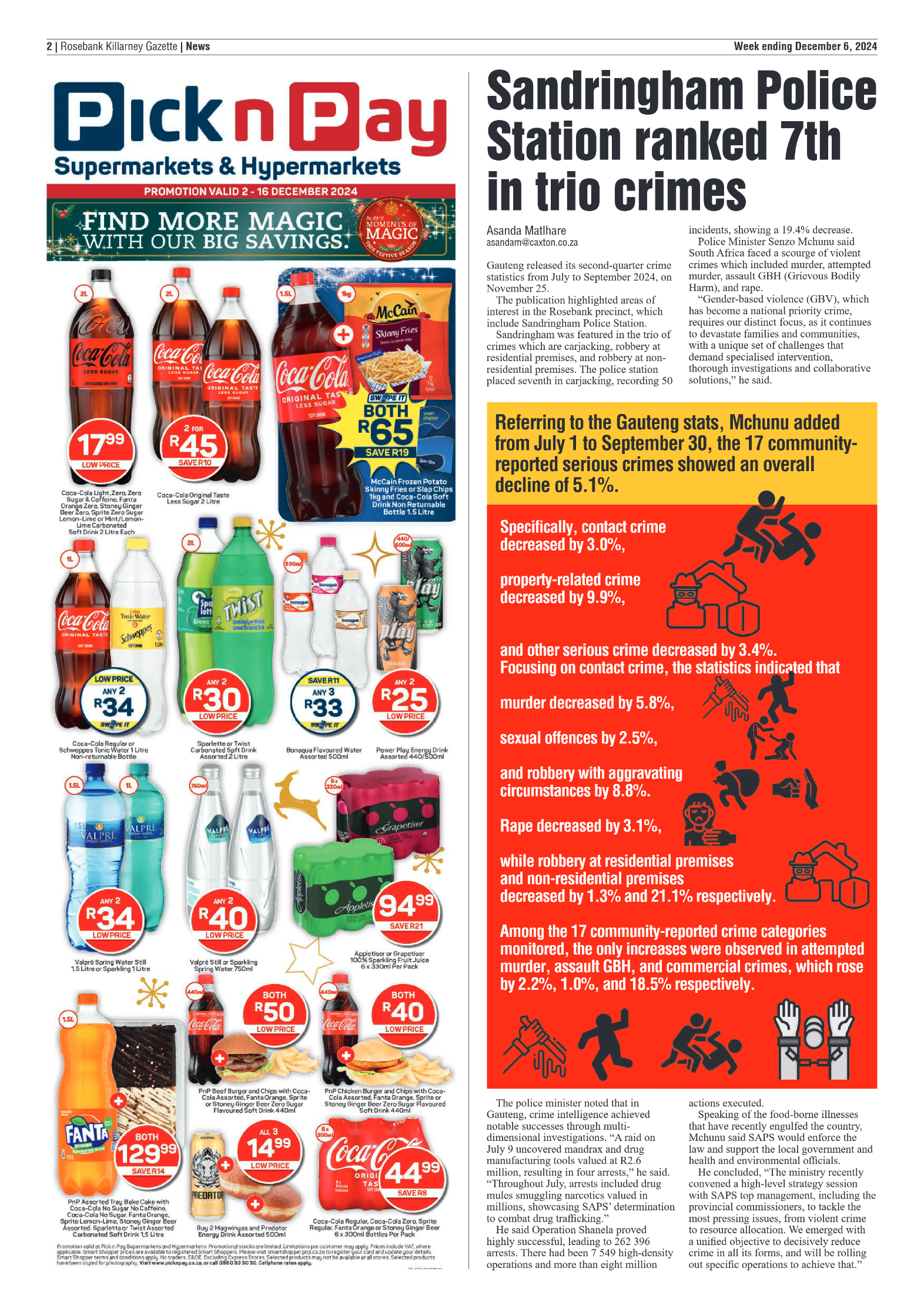 Rosebank Killarney Gazette 6 December 2024 page 2