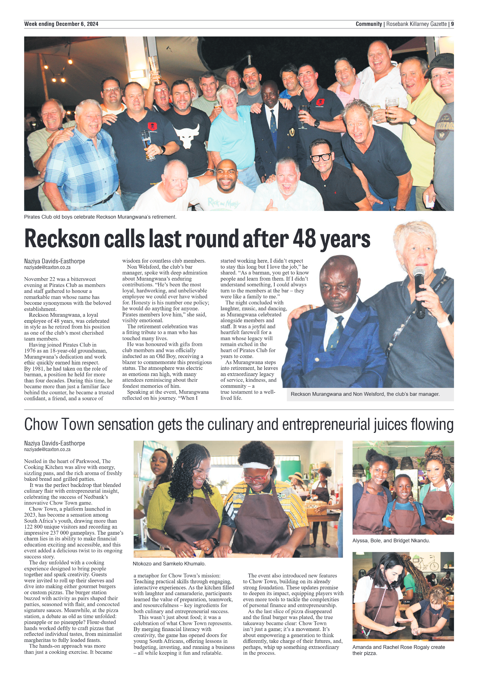Rosebank Killarney Gazette 6 December 2024 page 9