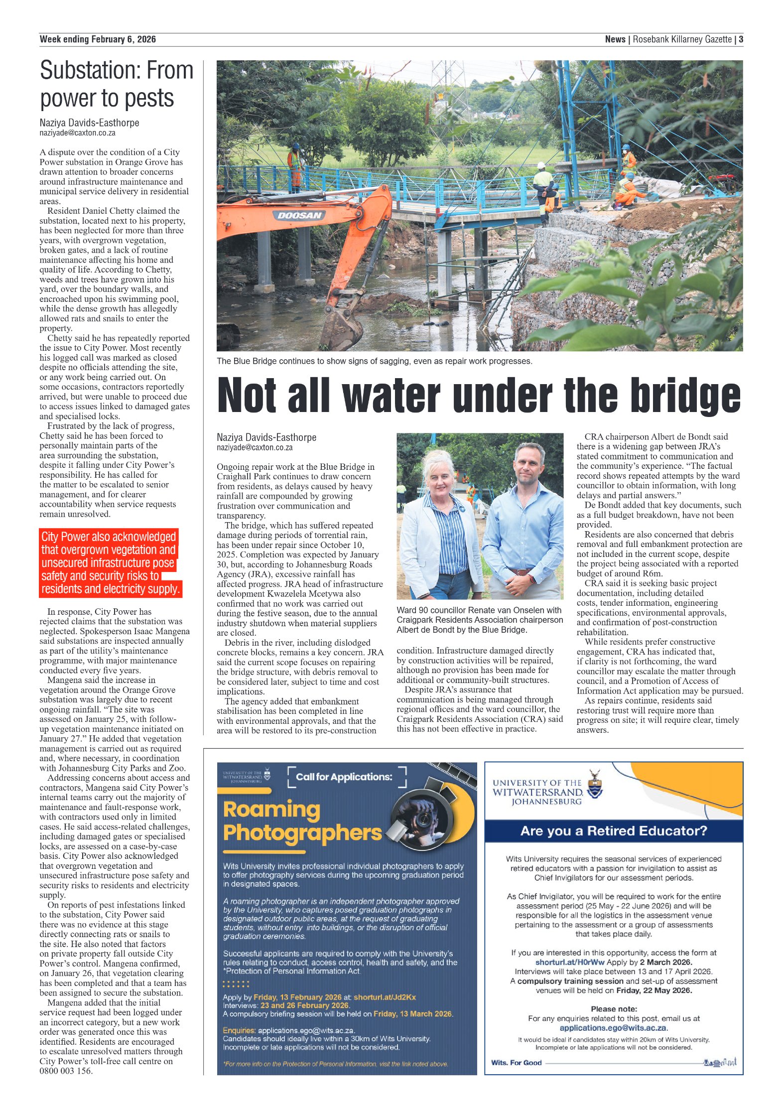 Rosebank Killarney Gazette 6 February 2026 page 3