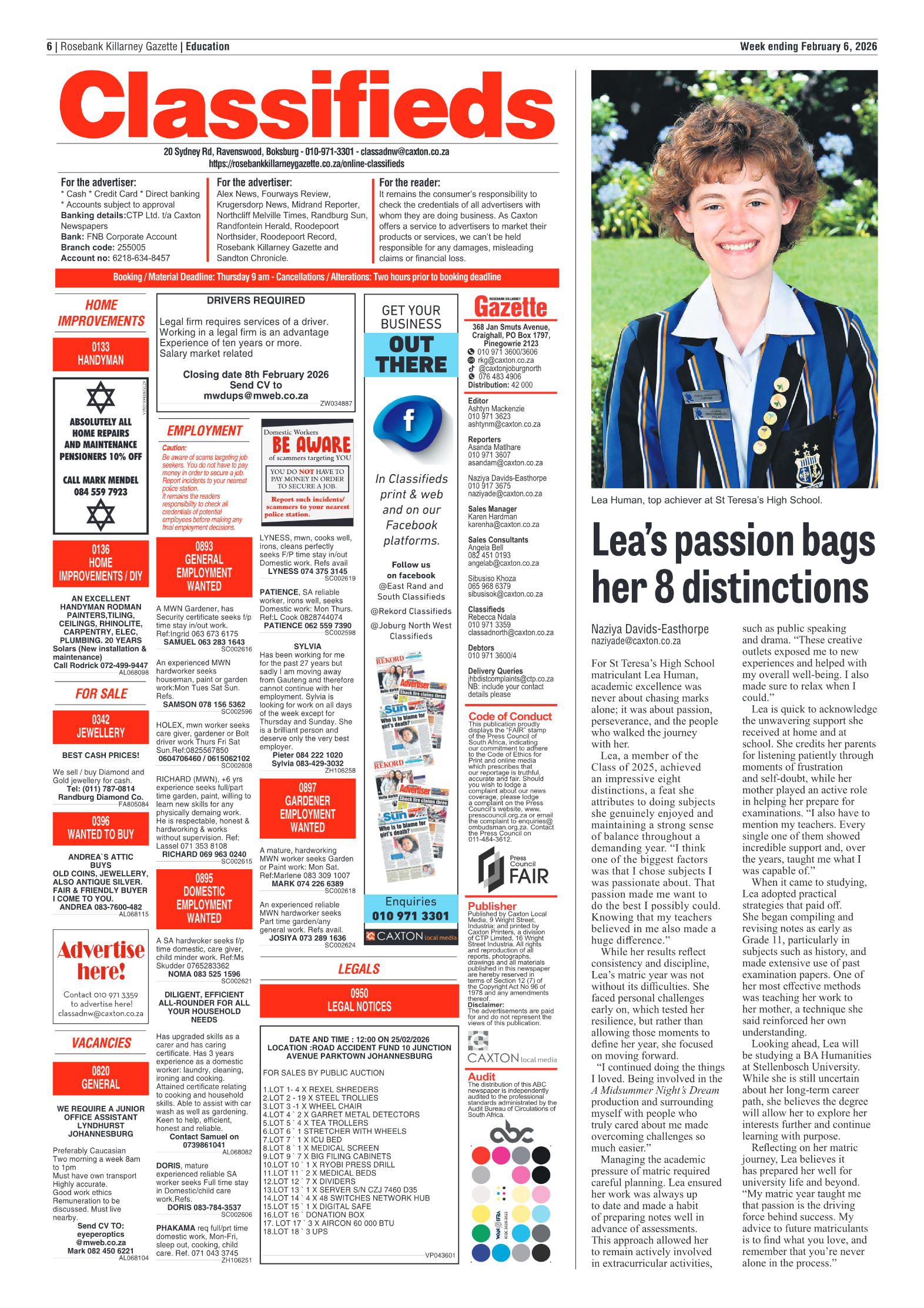 Rosebank Killarney Gazette 6 February 2026 page 6