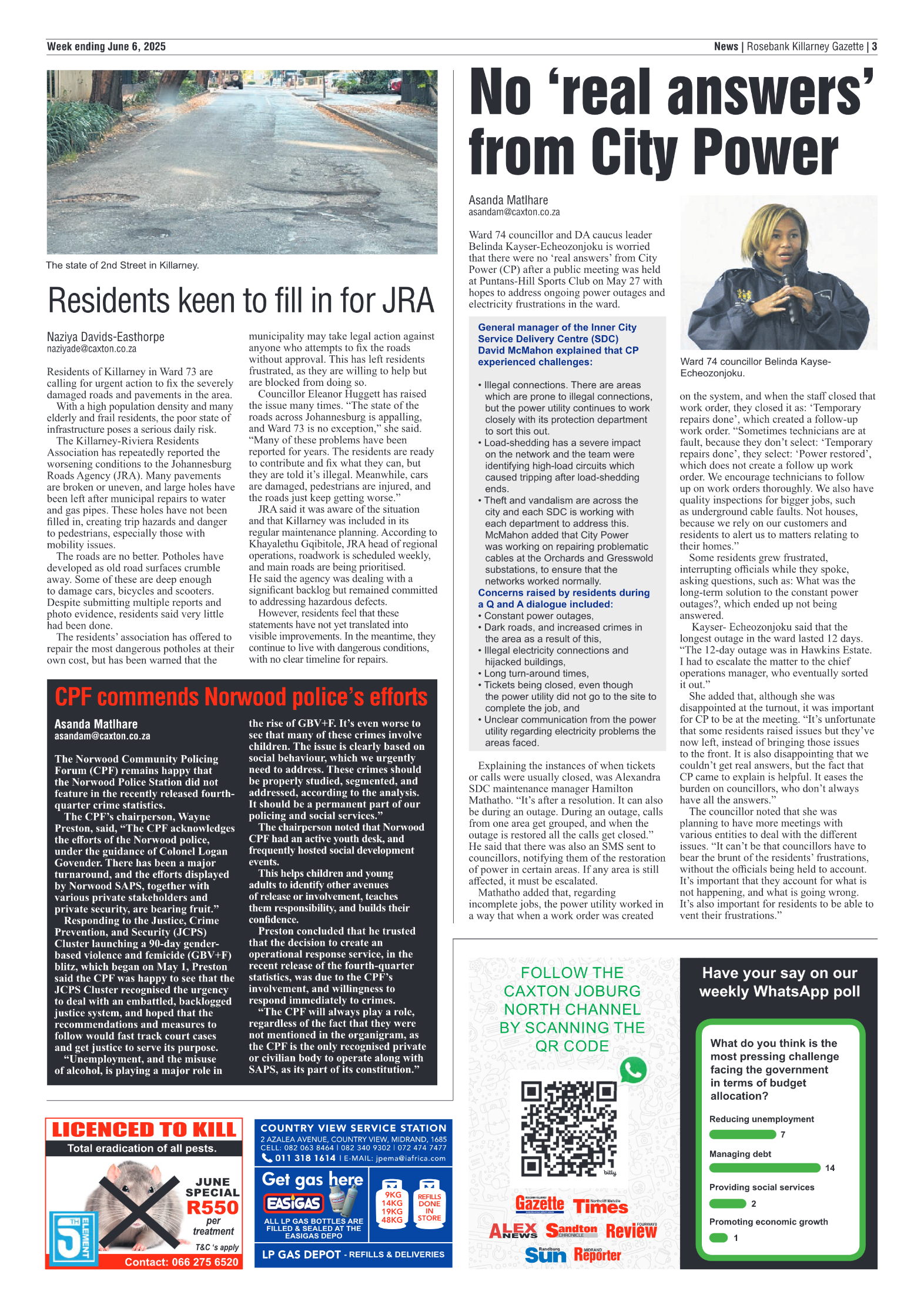 Rosebank Killarney Gazette 6 June 2025 page 3