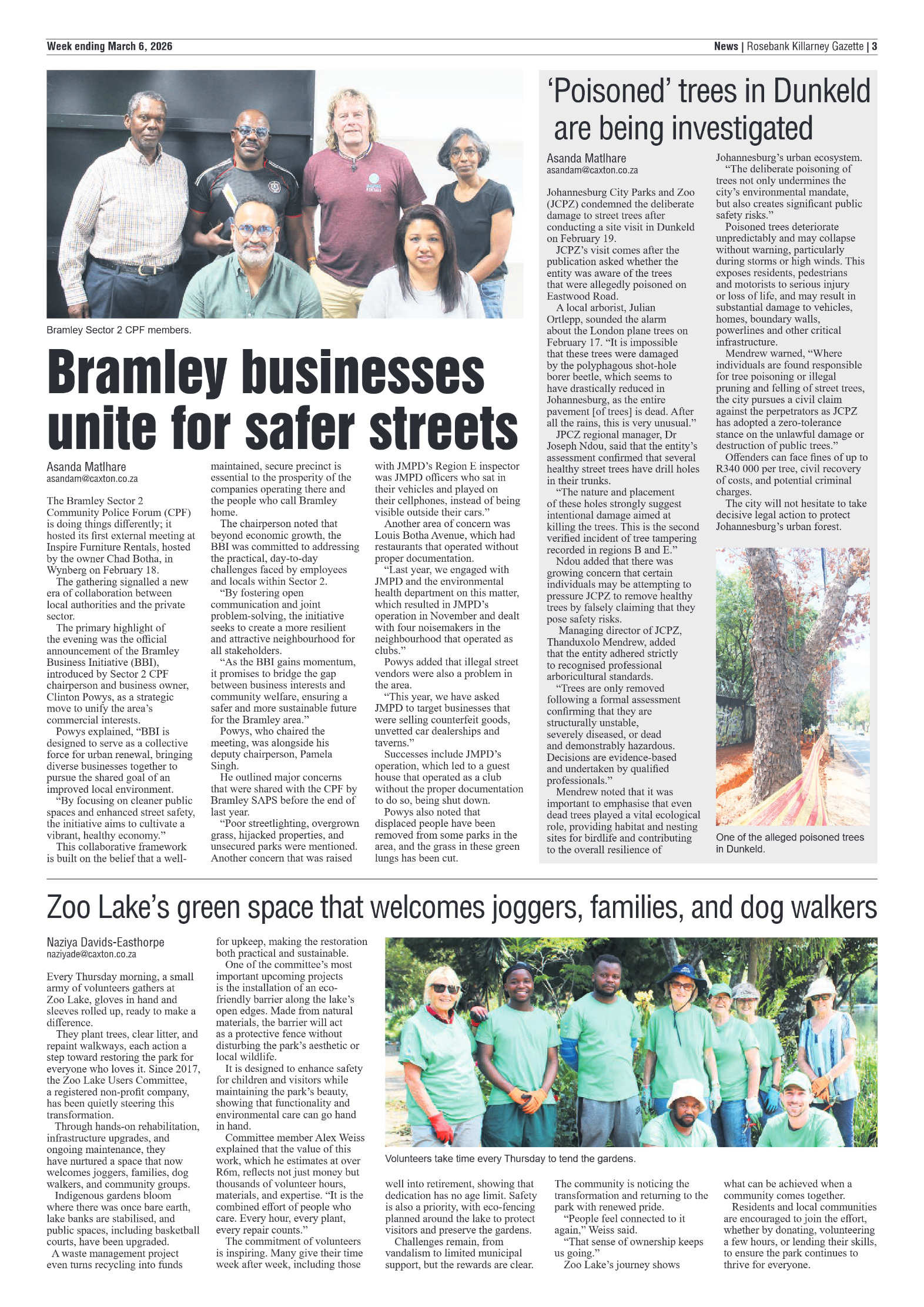 Rosebank Killarney Gazette 6 March 2026 page 3