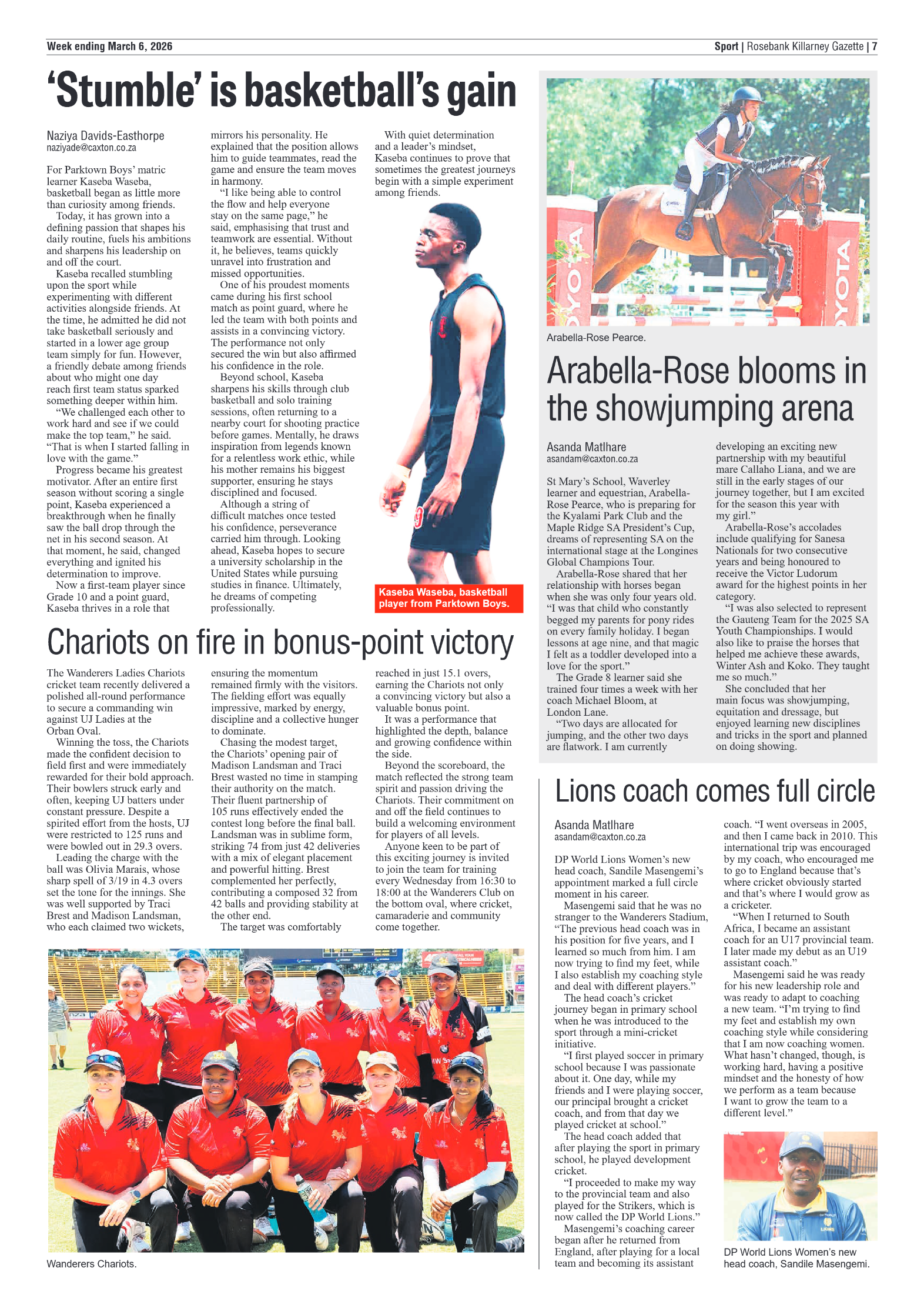 Rosebank Killarney Gazette 6 March 2026 page 7