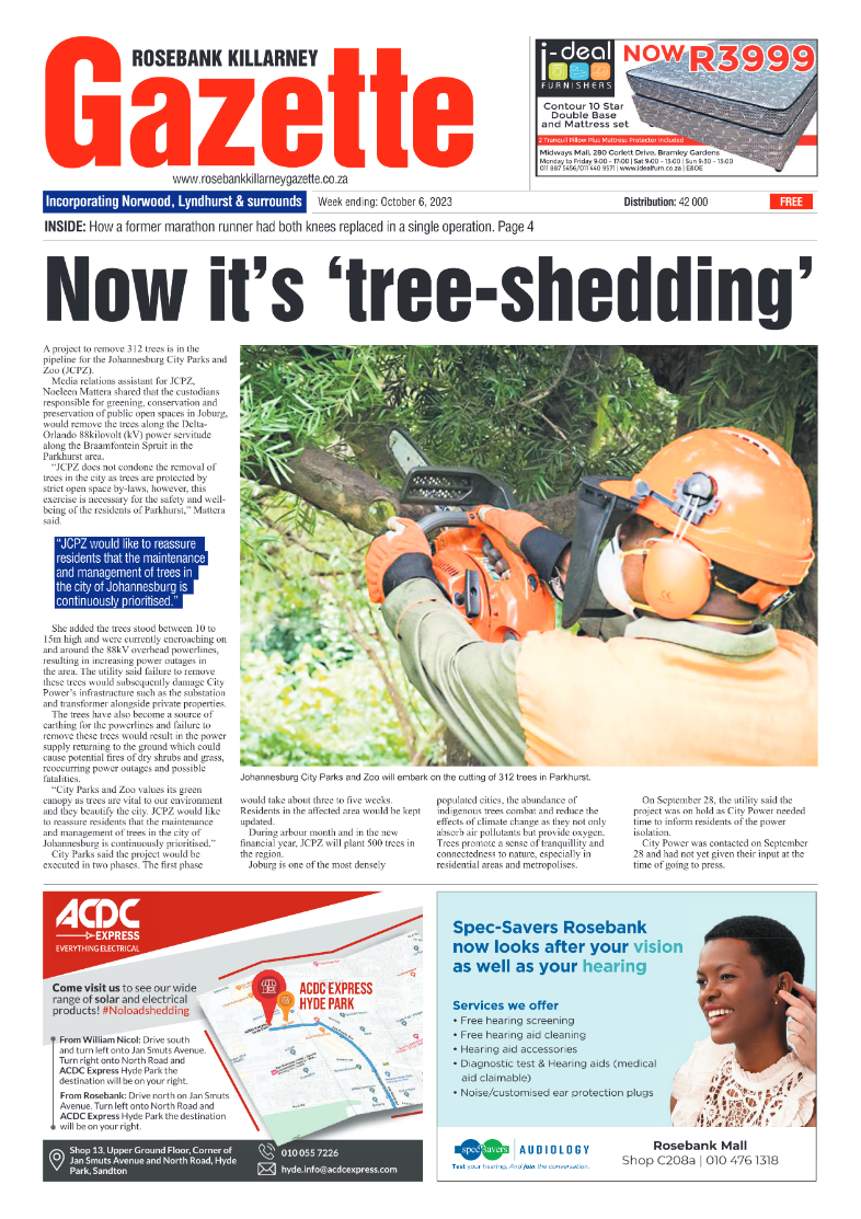 Rosebank Killarney Gazette 6 October 2023 page 1