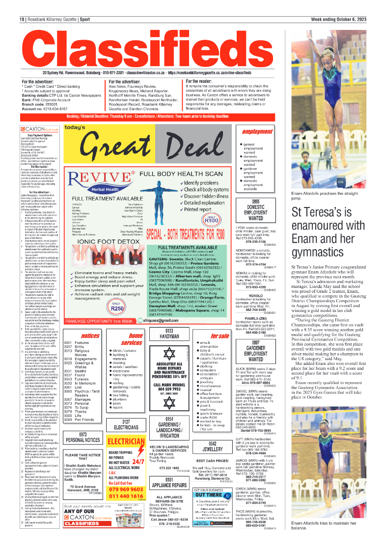 Rosebank Killarney Gazette 6 October 2023 page 10