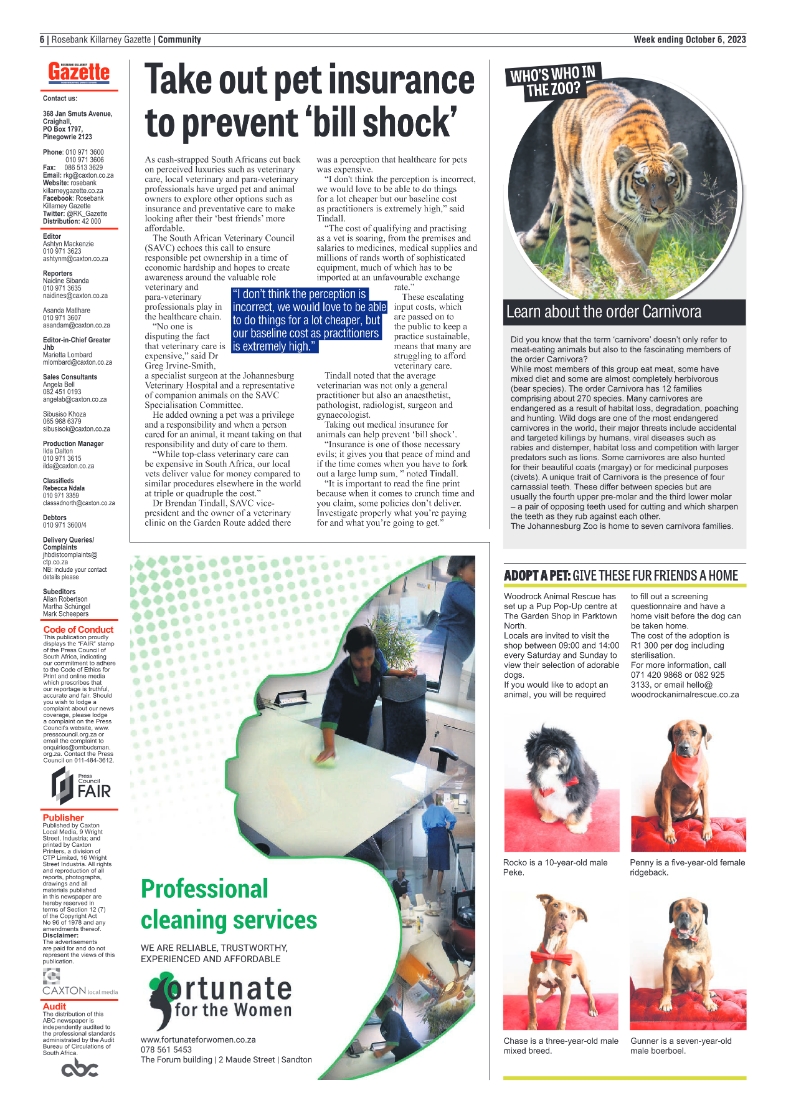 Rosebank Killarney Gazette 6 October 2023 page 6