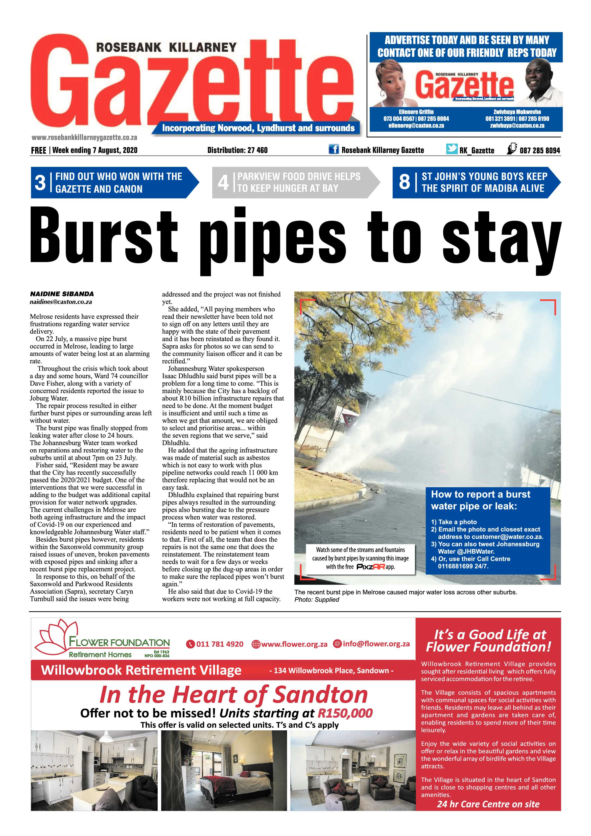 Rosebank Killarney Gazette 07 August 2020 page 1