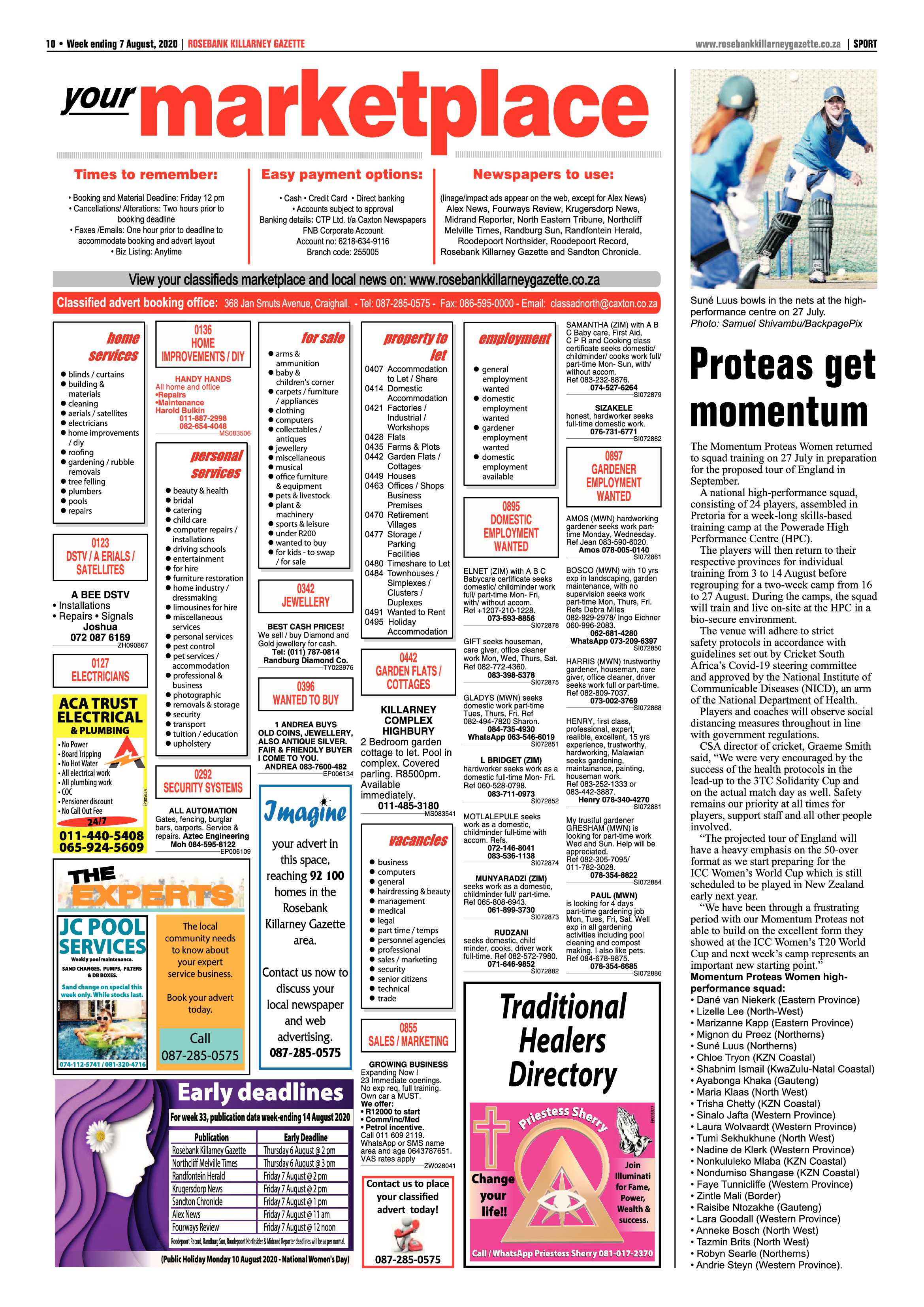 Rosebank Killarney Gazette 07 August 2020 page 10