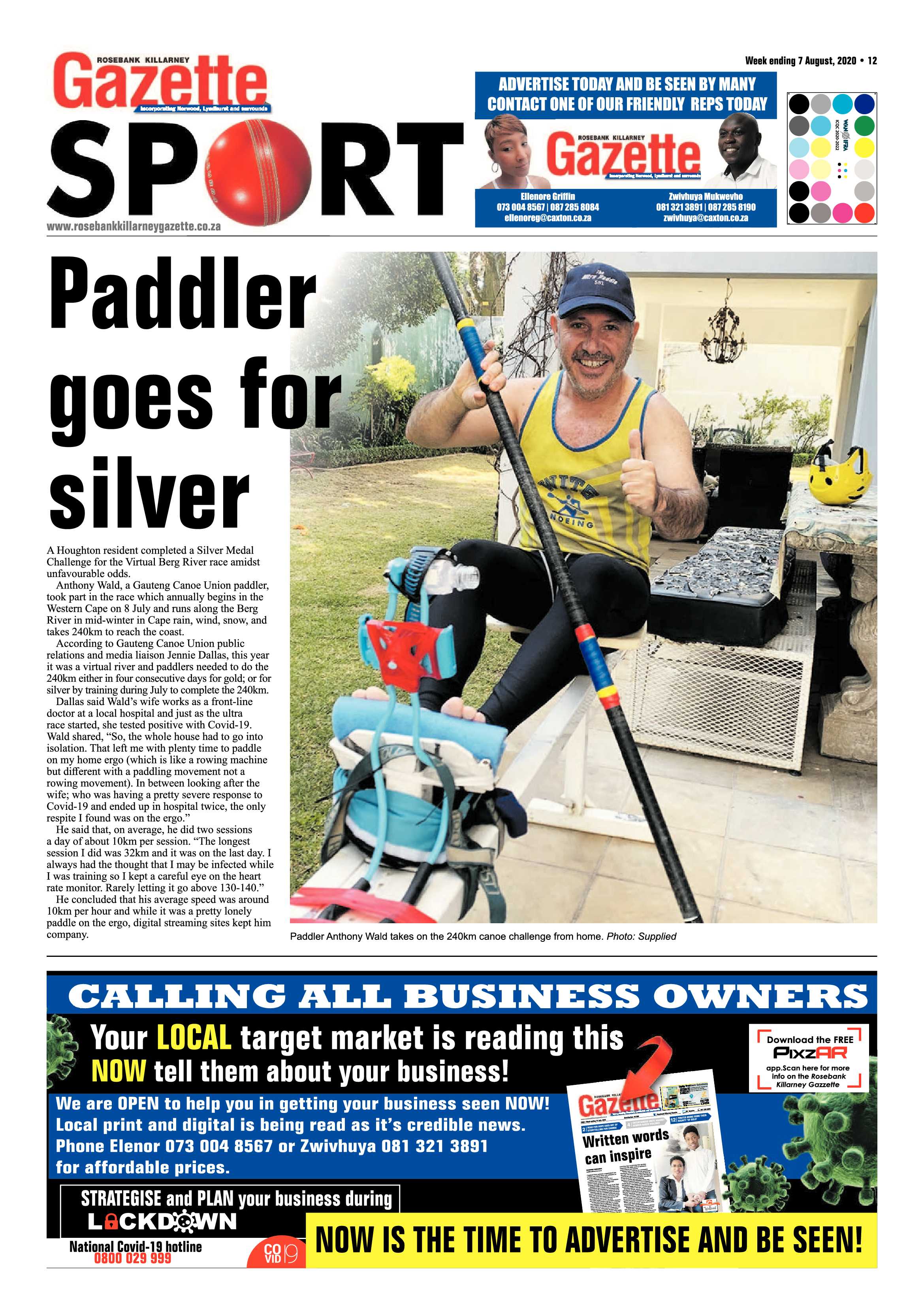Rosebank Killarney Gazette 07 August 2020 page 12