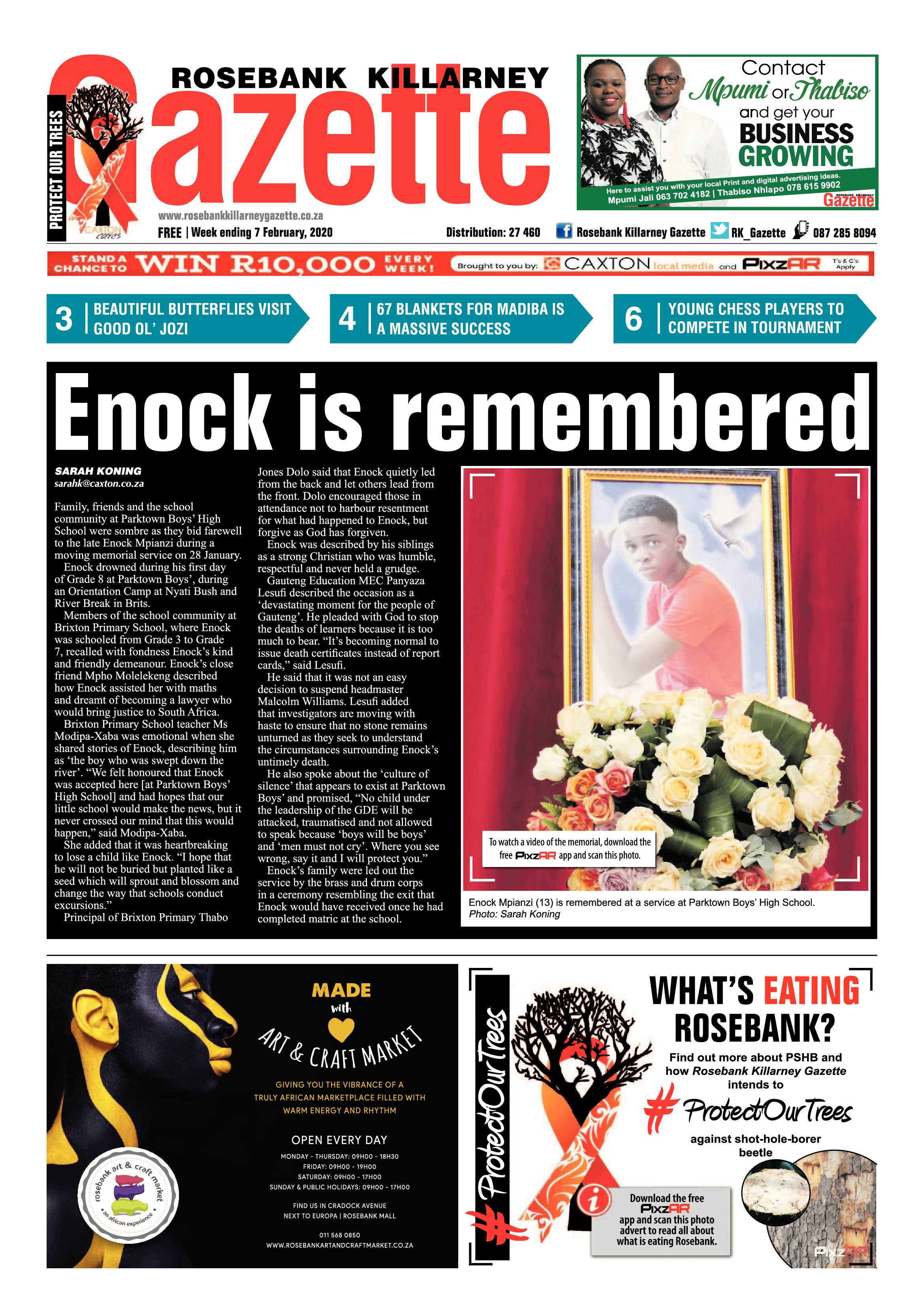 Rosebank Killarney Gazette 7 February 2020 page 1