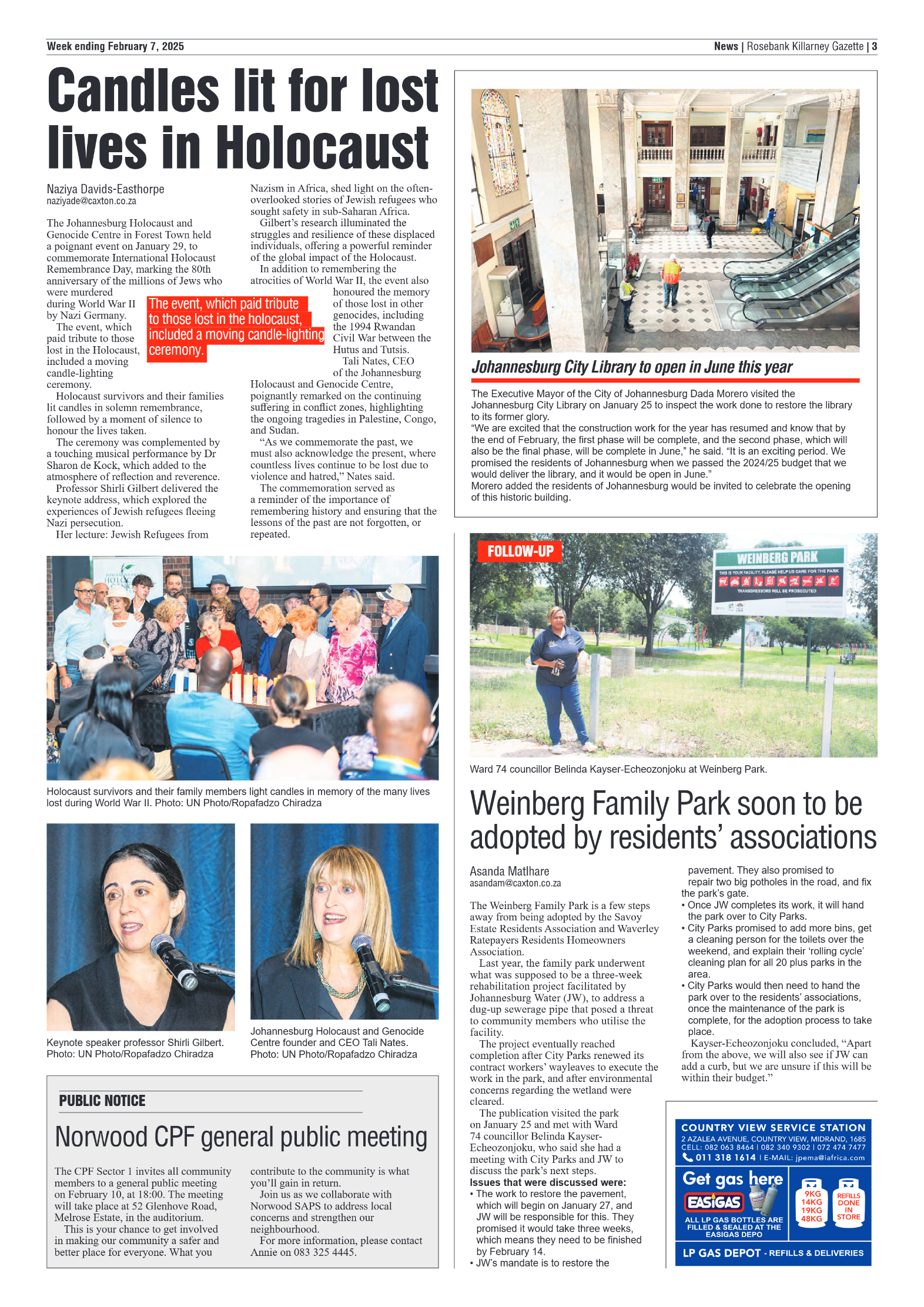 Rosebank Killarney Gazette 7 February 2025 page 3