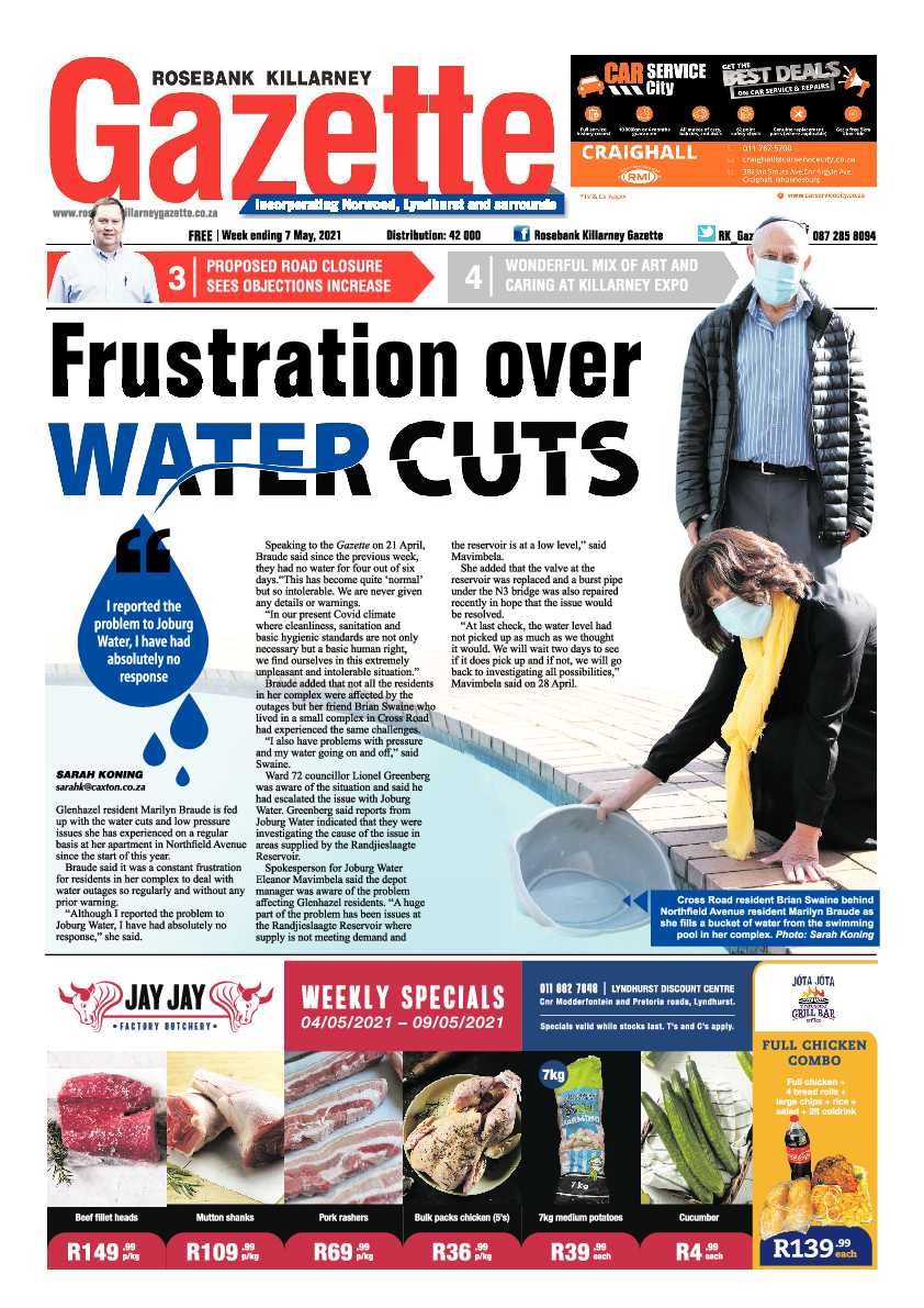 Rosebank Killarney Gazette 7 May 2021 page 1