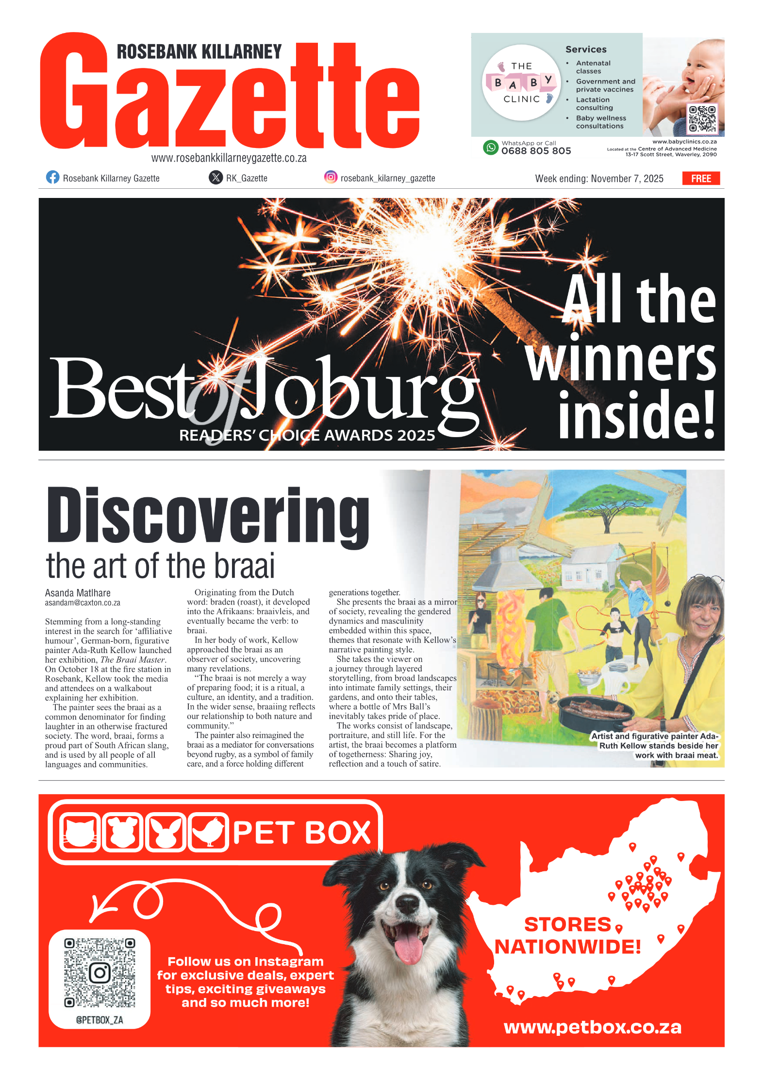 Rosebank Killarney Gazette 7 November 2025 page 1