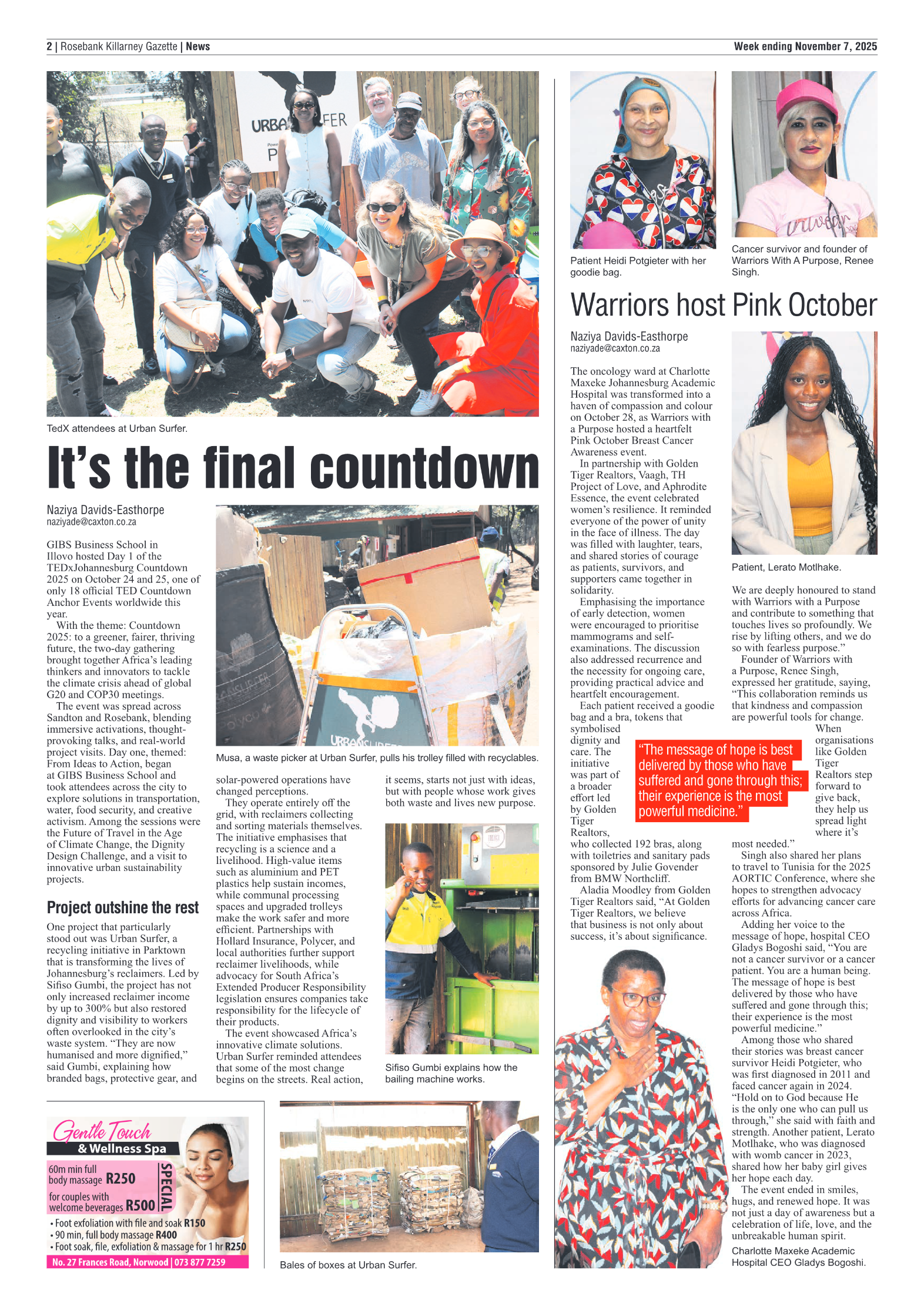 Rosebank Killarney Gazette 7 November 2025 page 2
