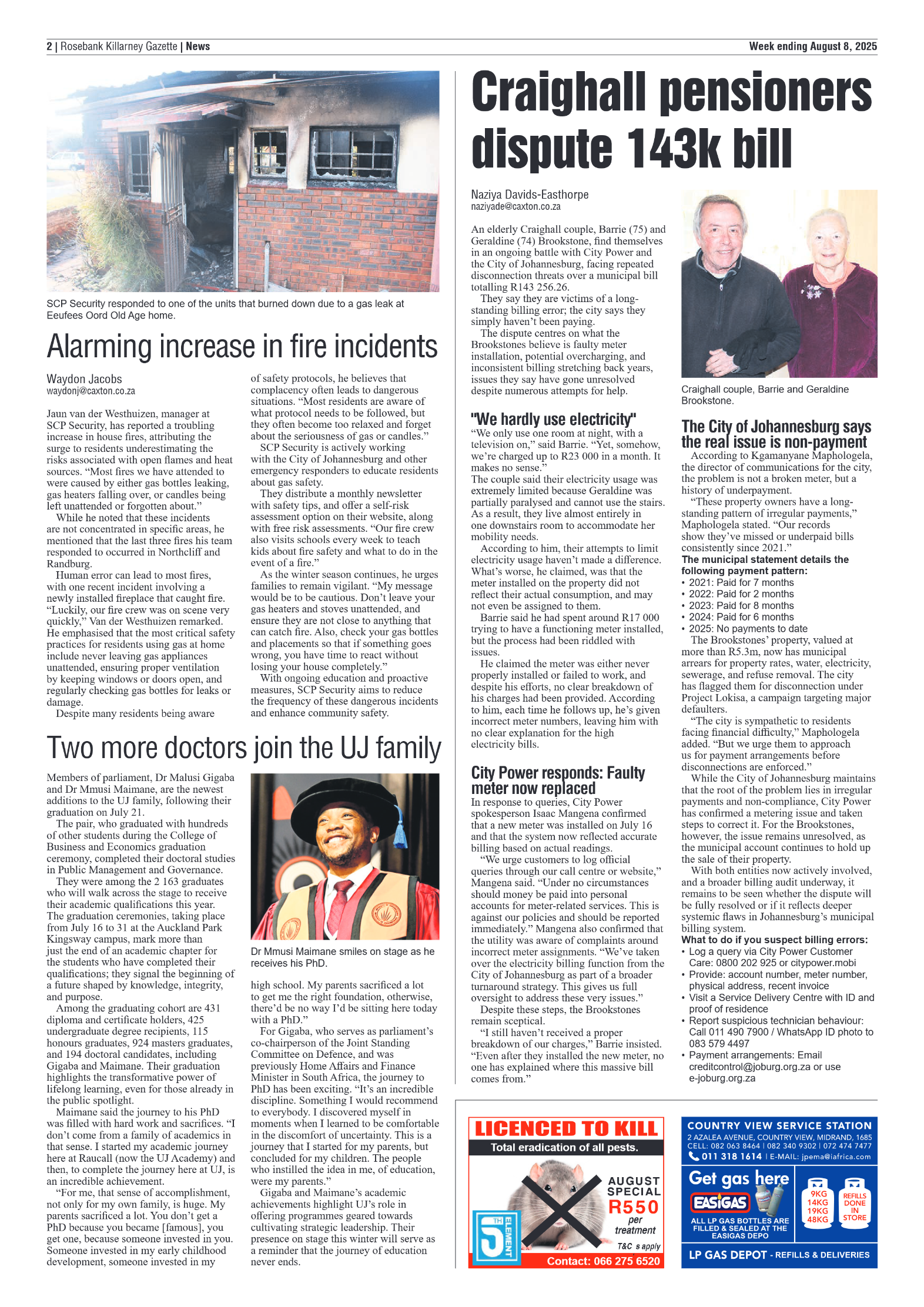 Rosebank Killarney Gazette 8 August 2025 page 2