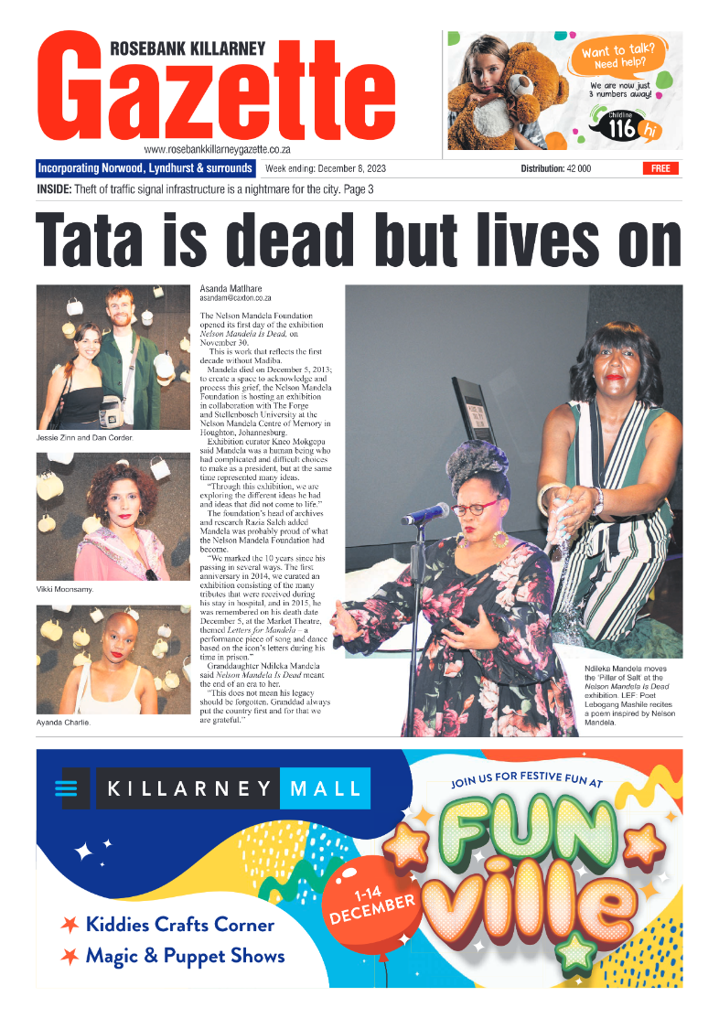 Rosebank Killarney Gazette 8 December 2023 page 1