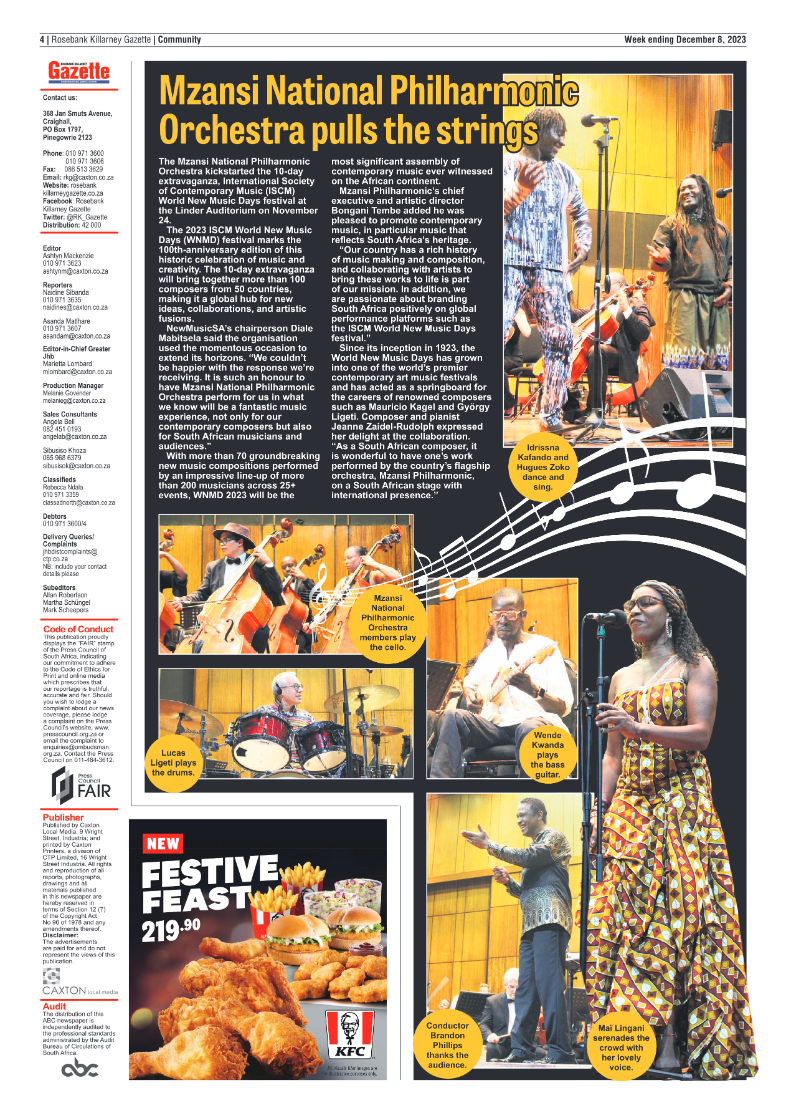 Rosebank Killarney Gazette 8 December 2023 page 4