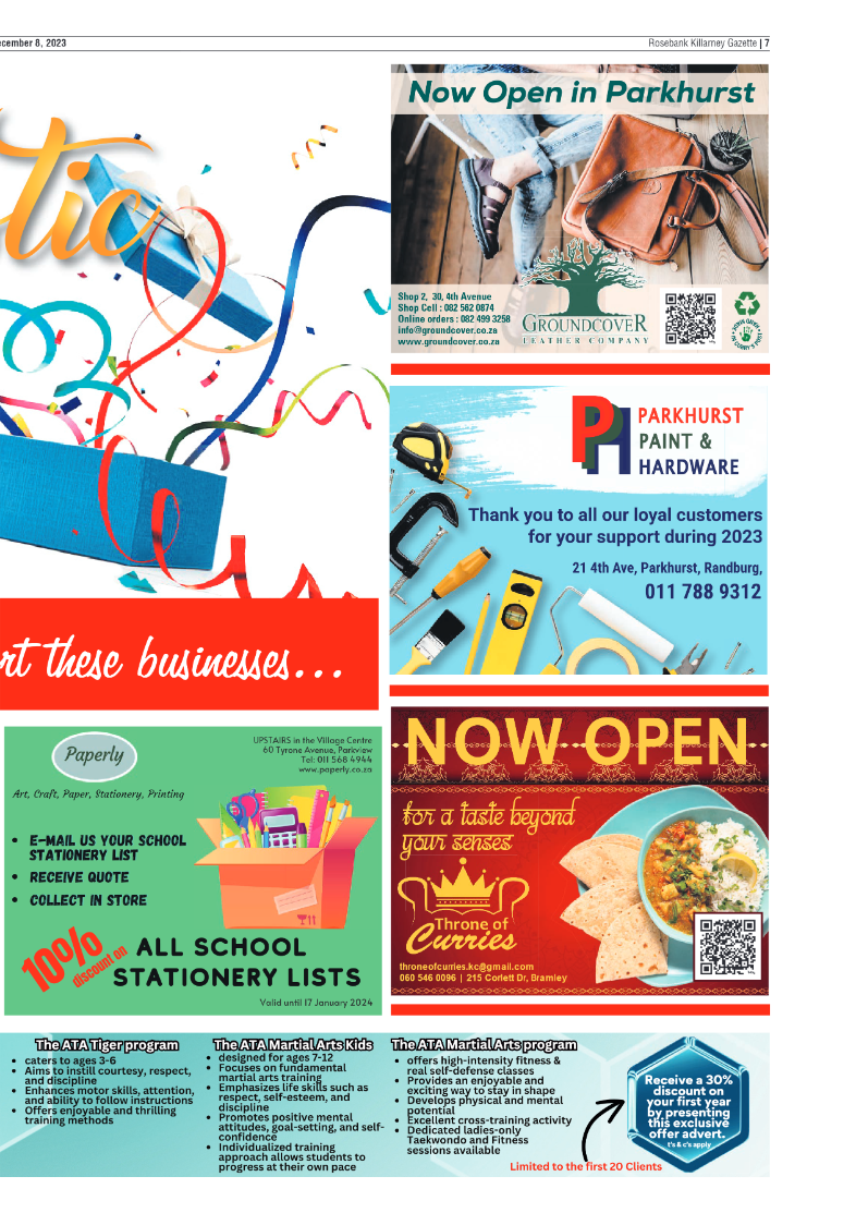 Rosebank Killarney Gazette 8 December 2023 page 7