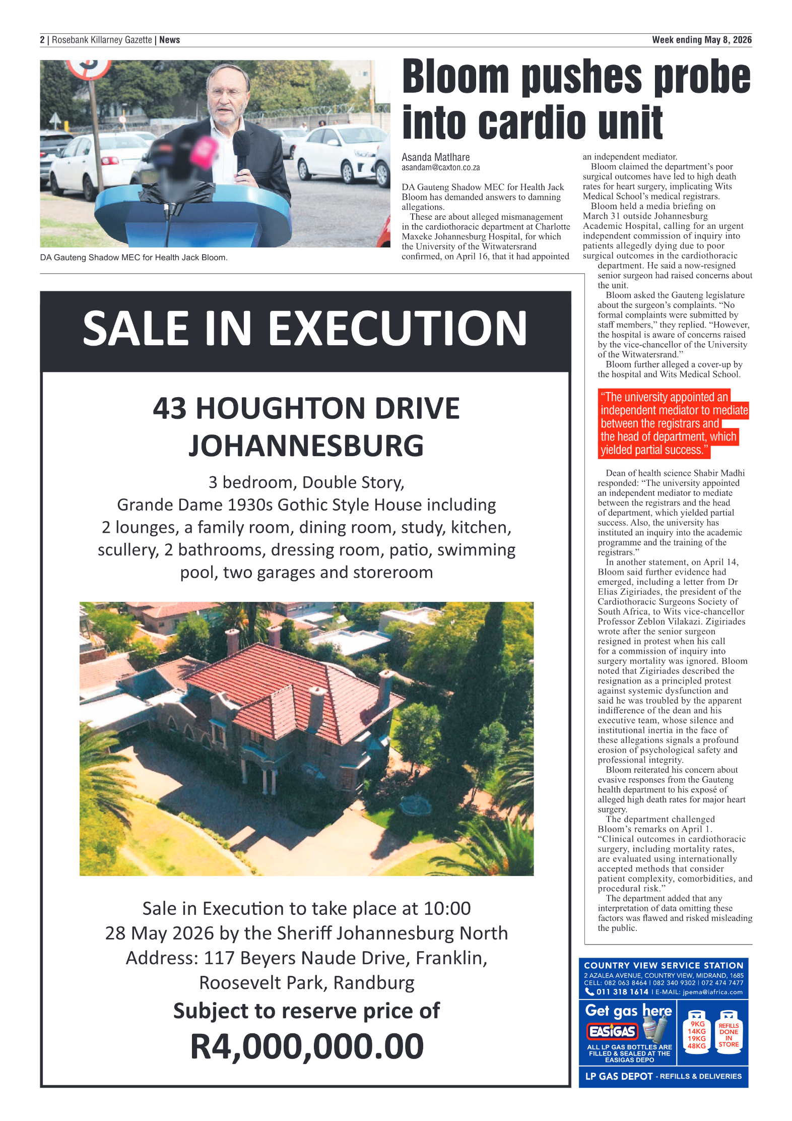 Rosebank Killarney Gazette 8 May 2026 page 2