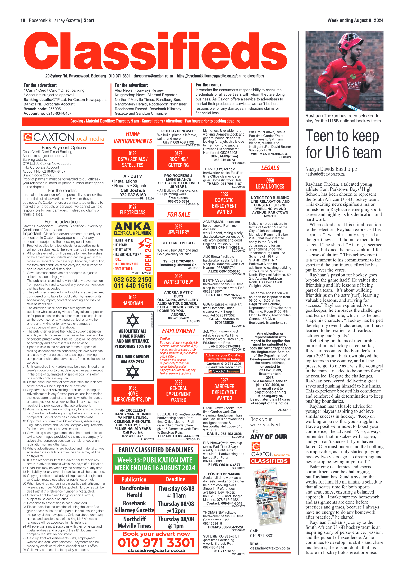 Rosebank Killarney Gazette 9 August 2024 page 10