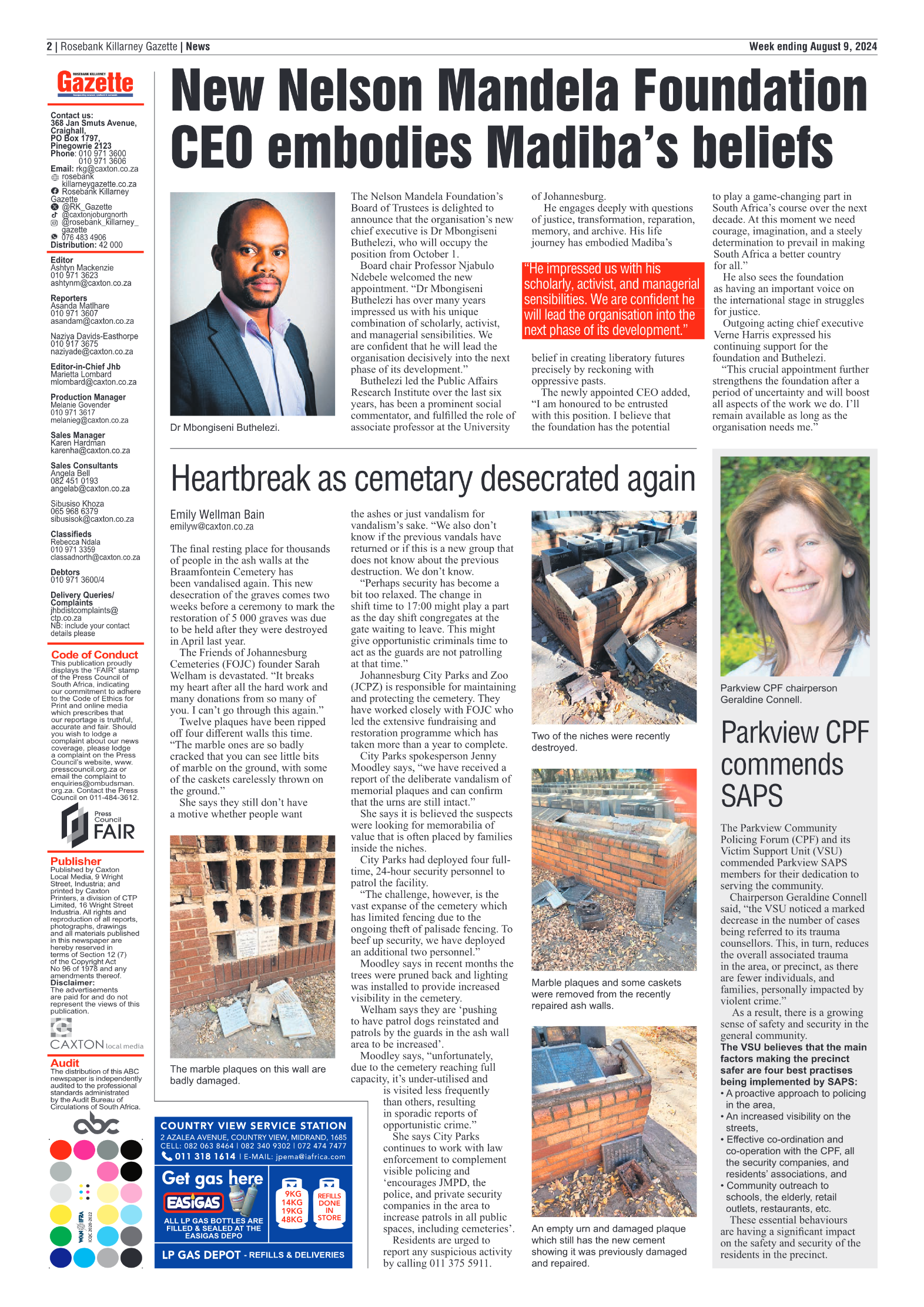 Rosebank Killarney Gazette 9 August 2024 page 2