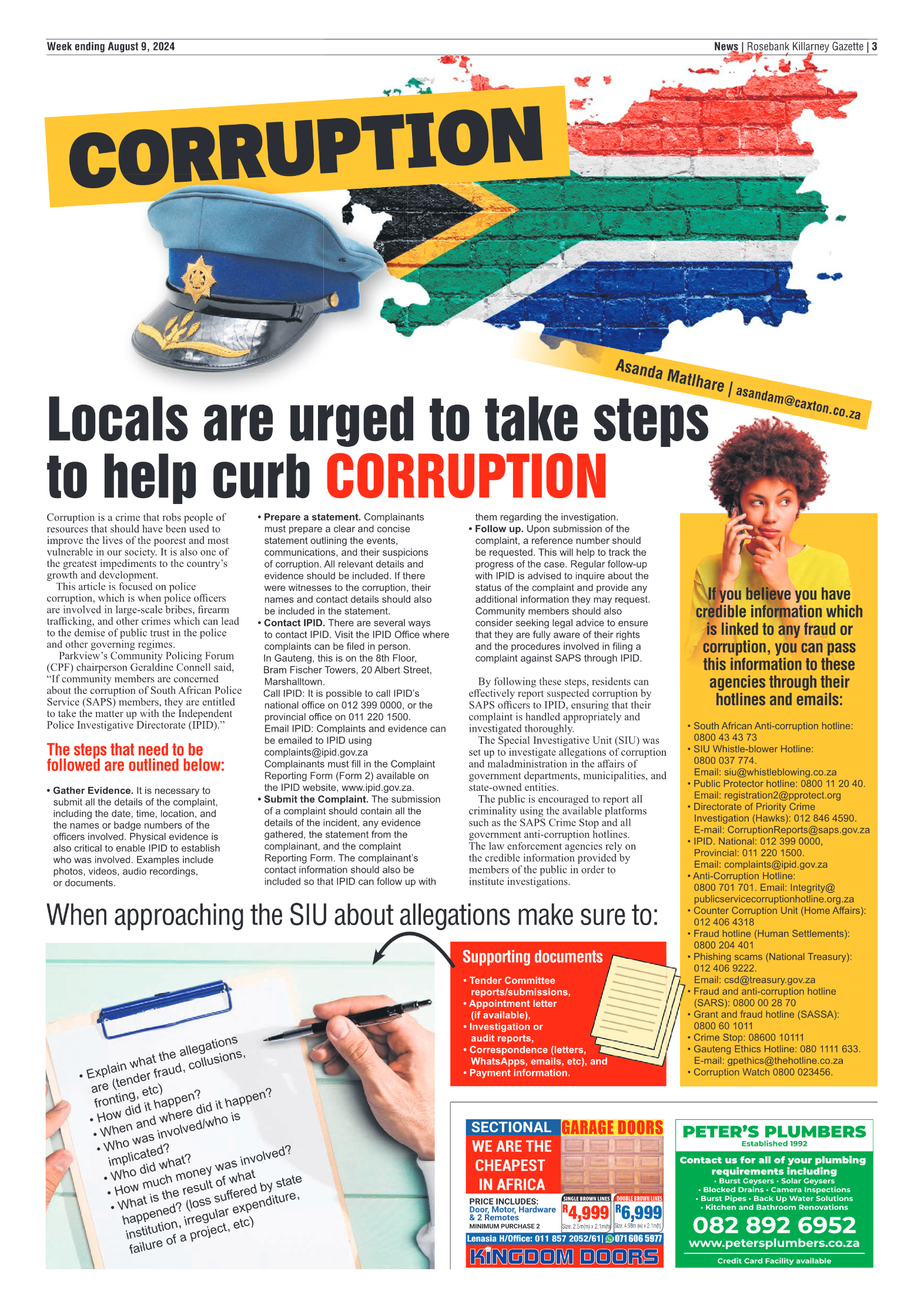 Rosebank Killarney Gazette 9 August 2024 page 3