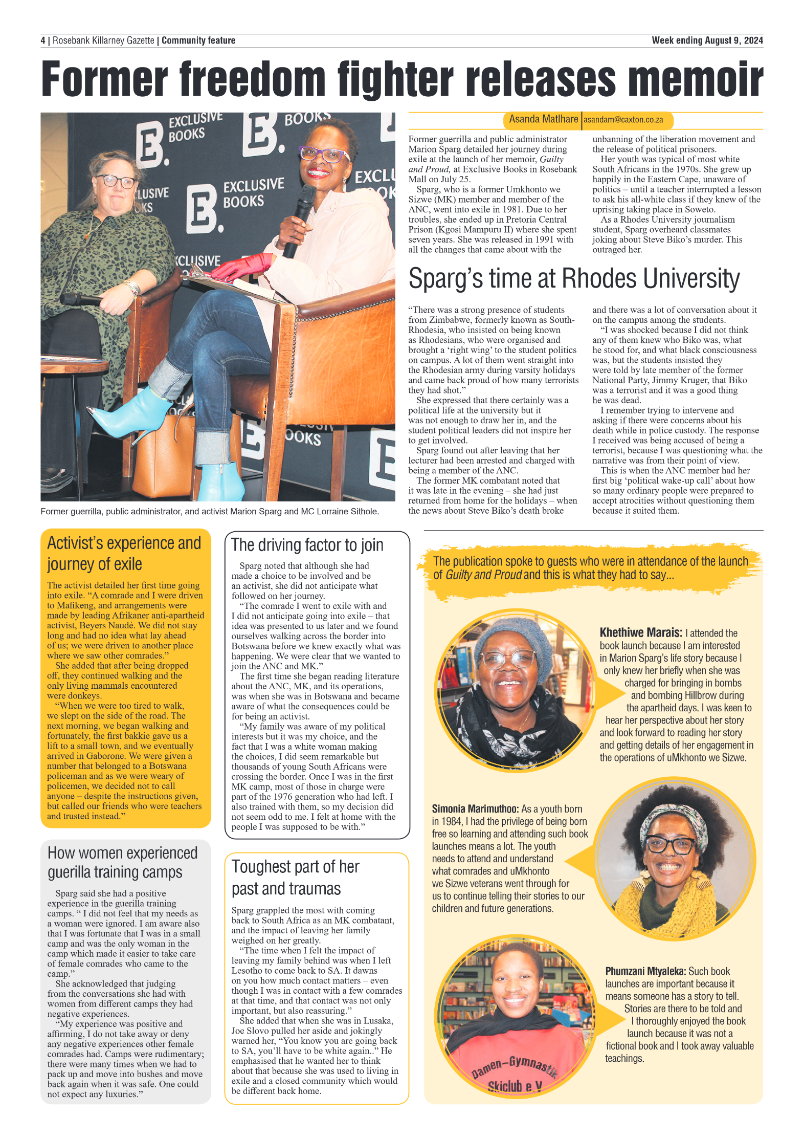 Rosebank Killarney Gazette 9 August 2024 page 4