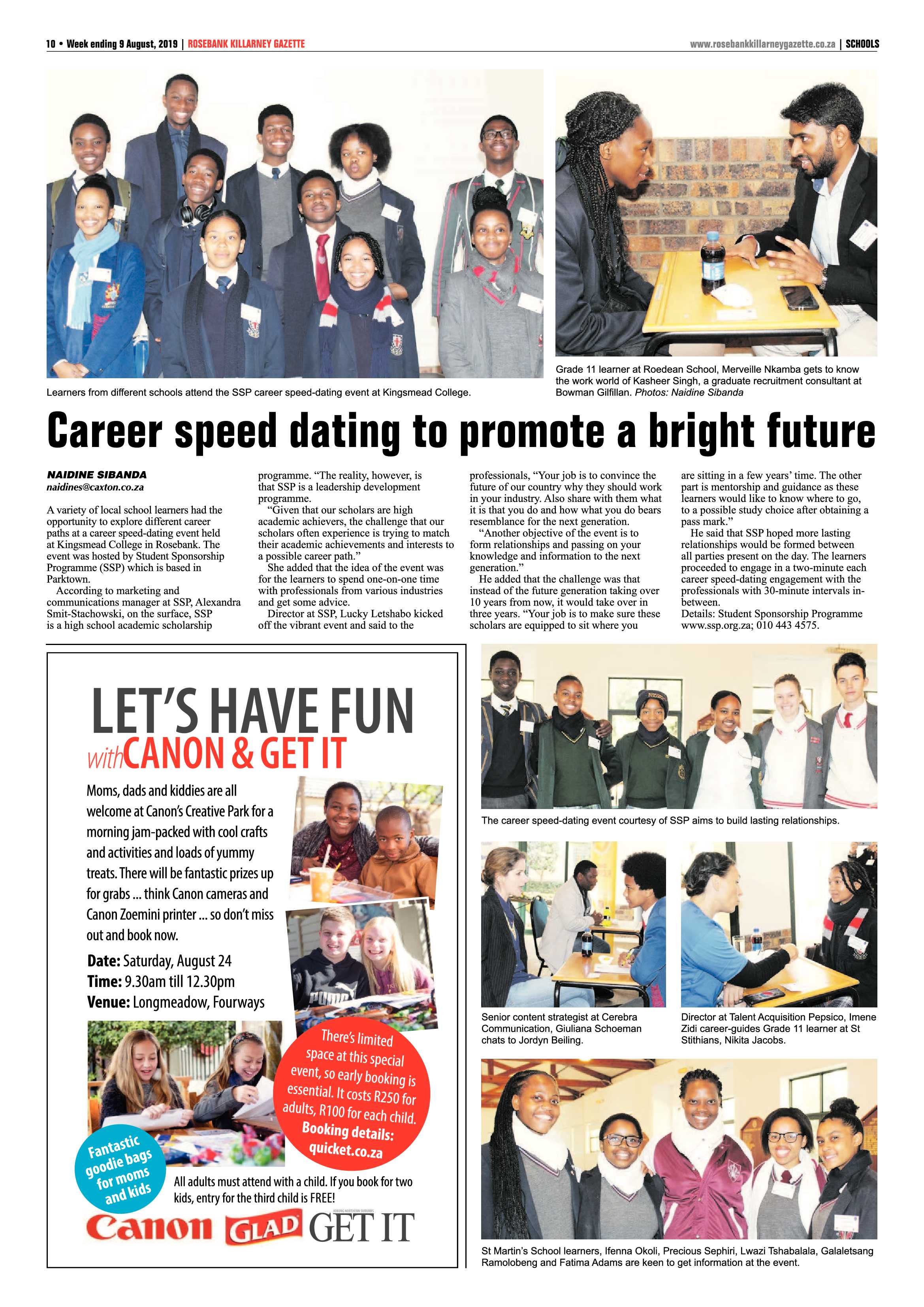 Rosebank Killarney Gazette 9 August, 2019 page 10
