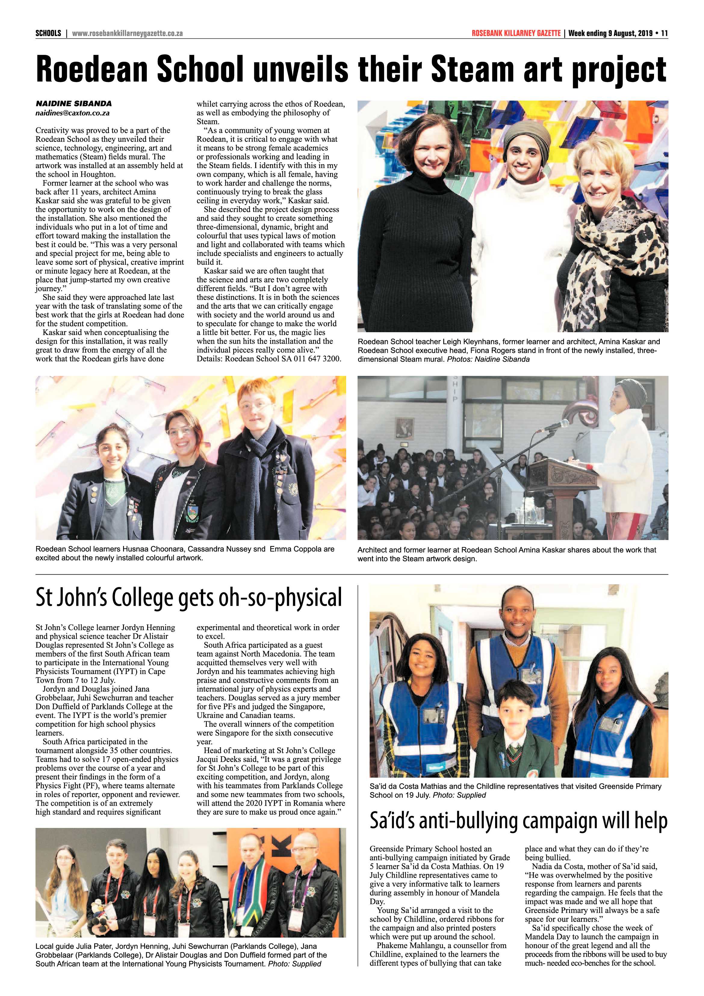 Rosebank Killarney Gazette 9 August, 2019 page 11